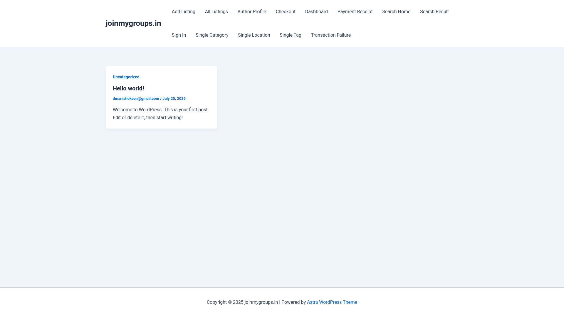 website screenshot of https://joinmygroups.in/