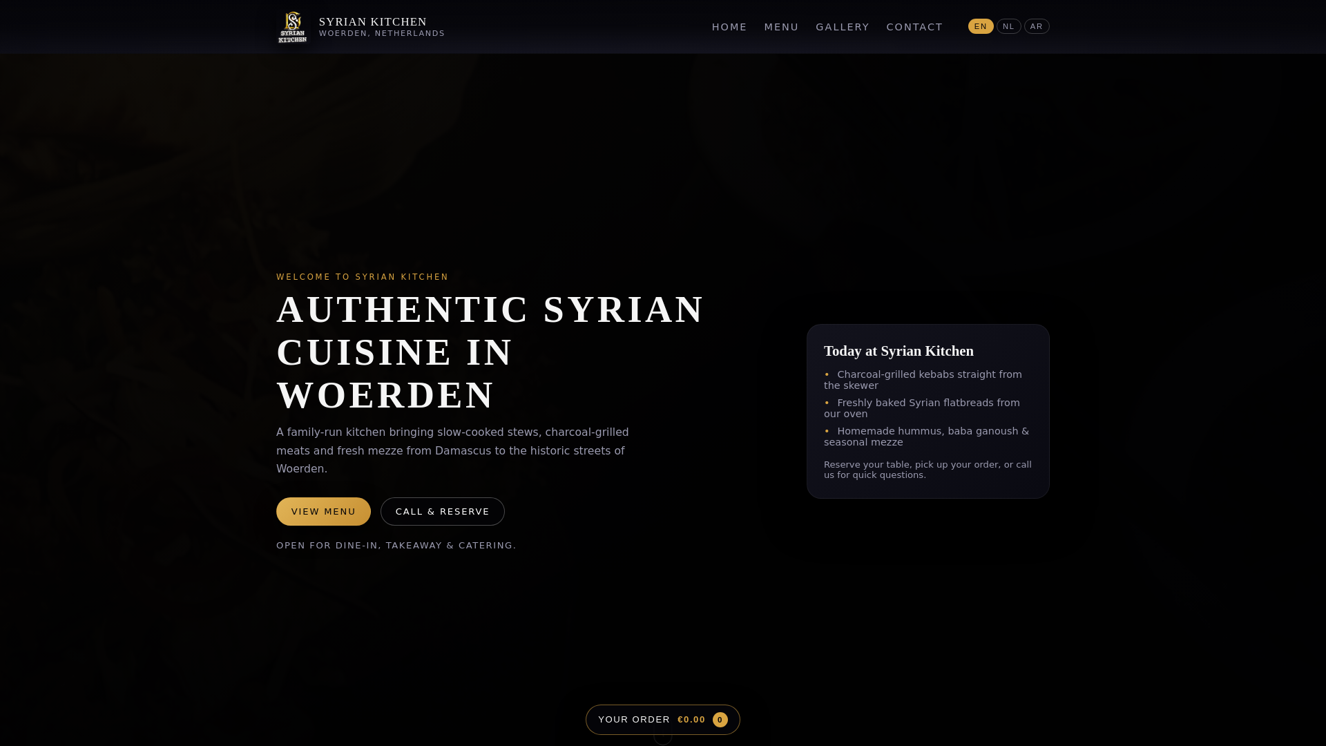 website screenshot of https://examplemenu.nl/