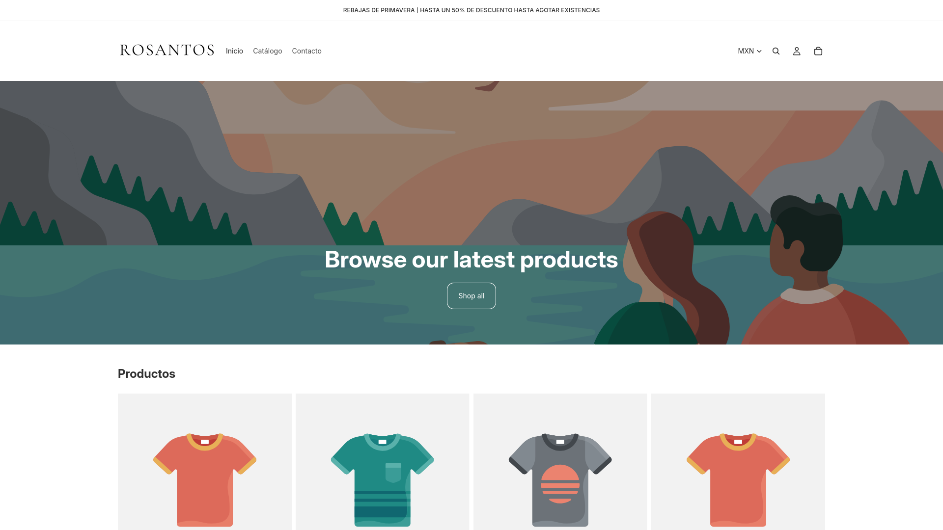 website screenshot of https://rosantos.shop