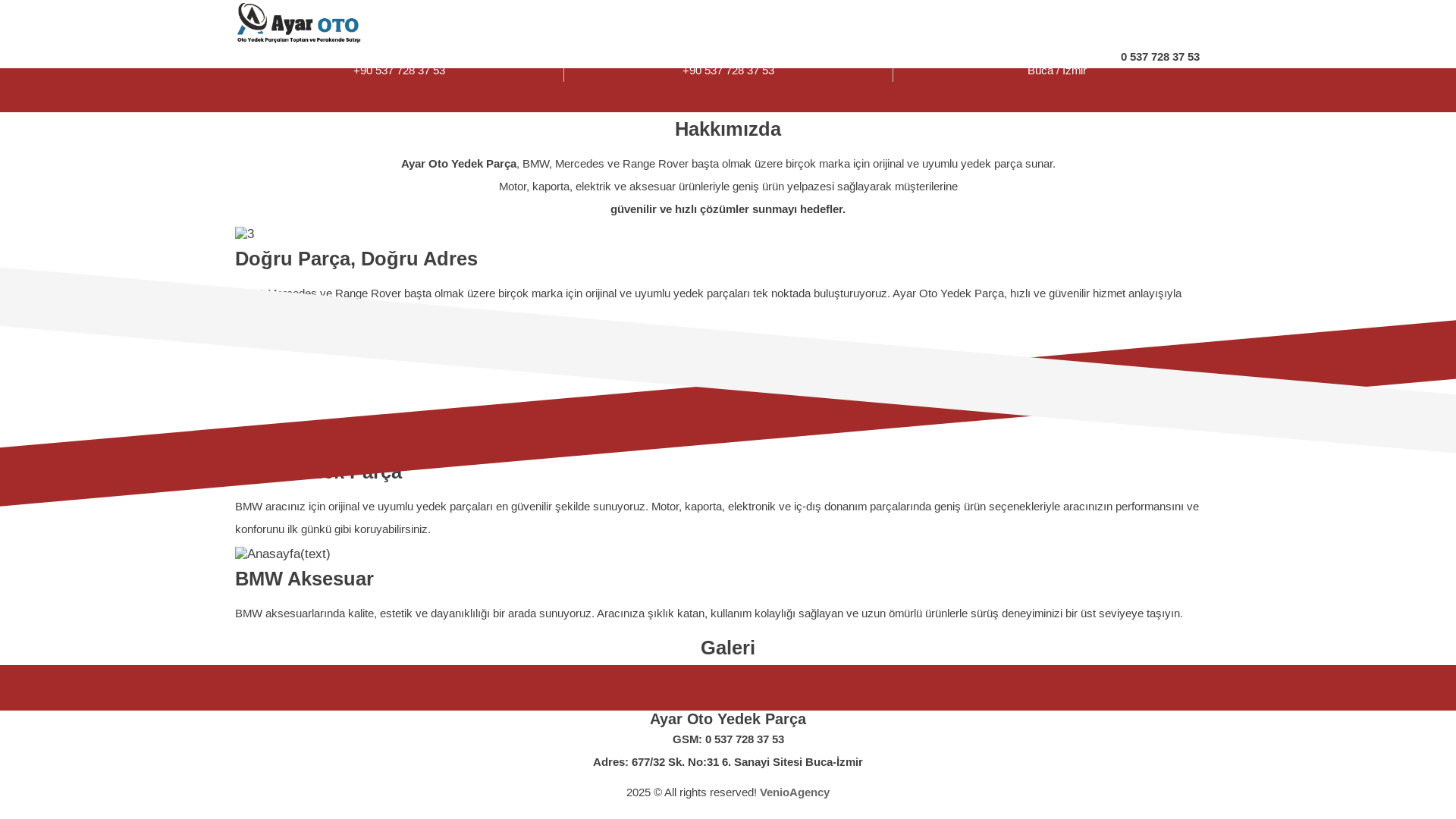 website screenshot of https://ayaroto.com.tr/