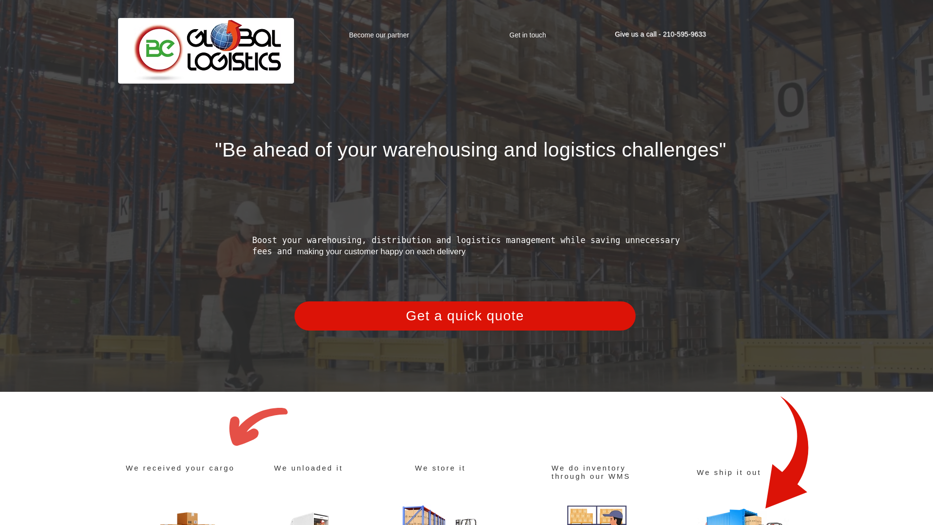 website screenshot of https://teambegloballogistics.com