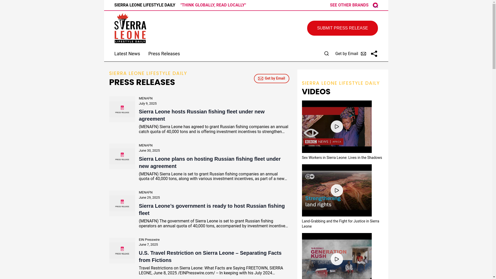 website screenshot of https://sierraleonelifestyledaily.com/
