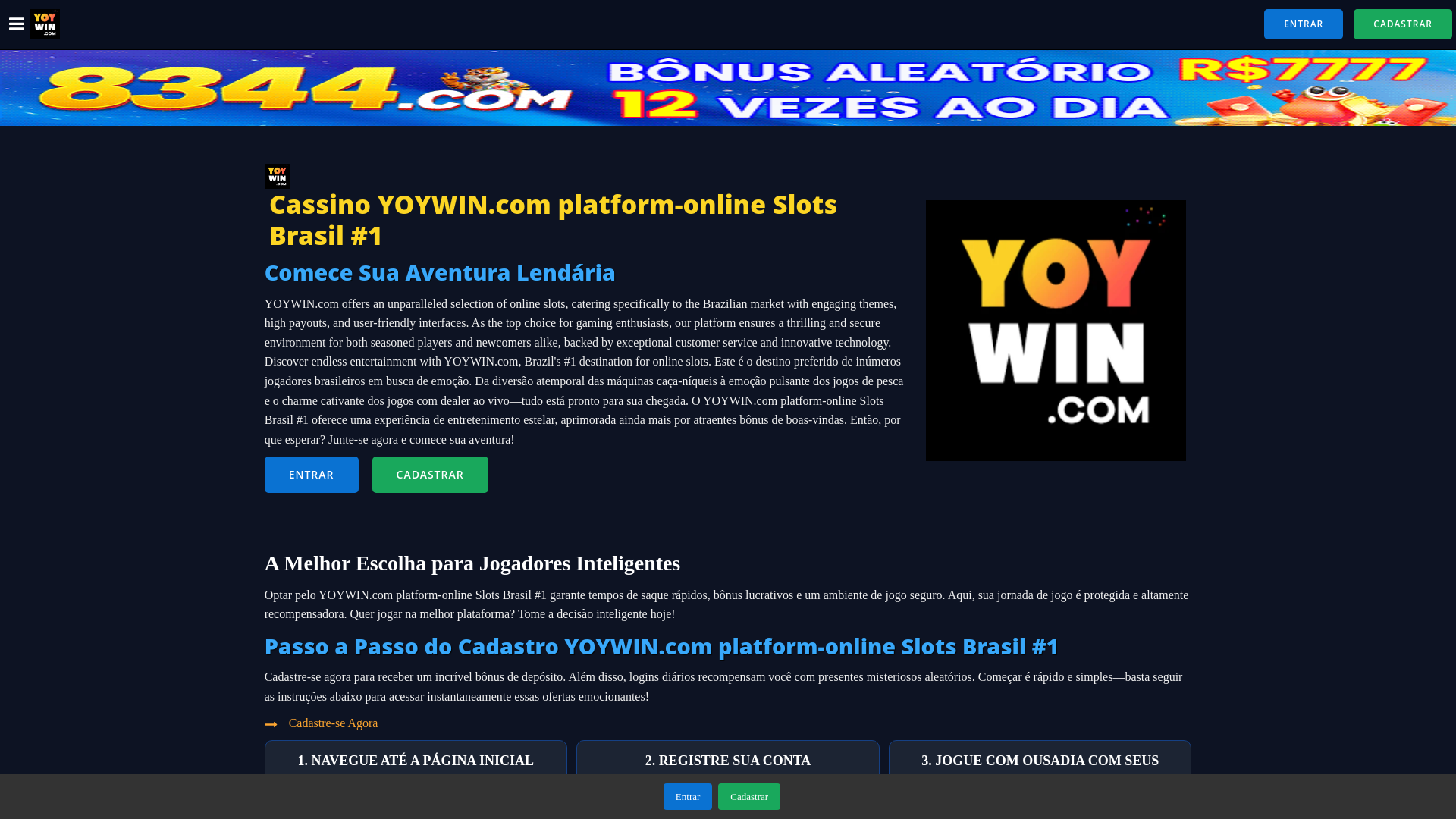 website screenshot of https://yoywinbr.com/
