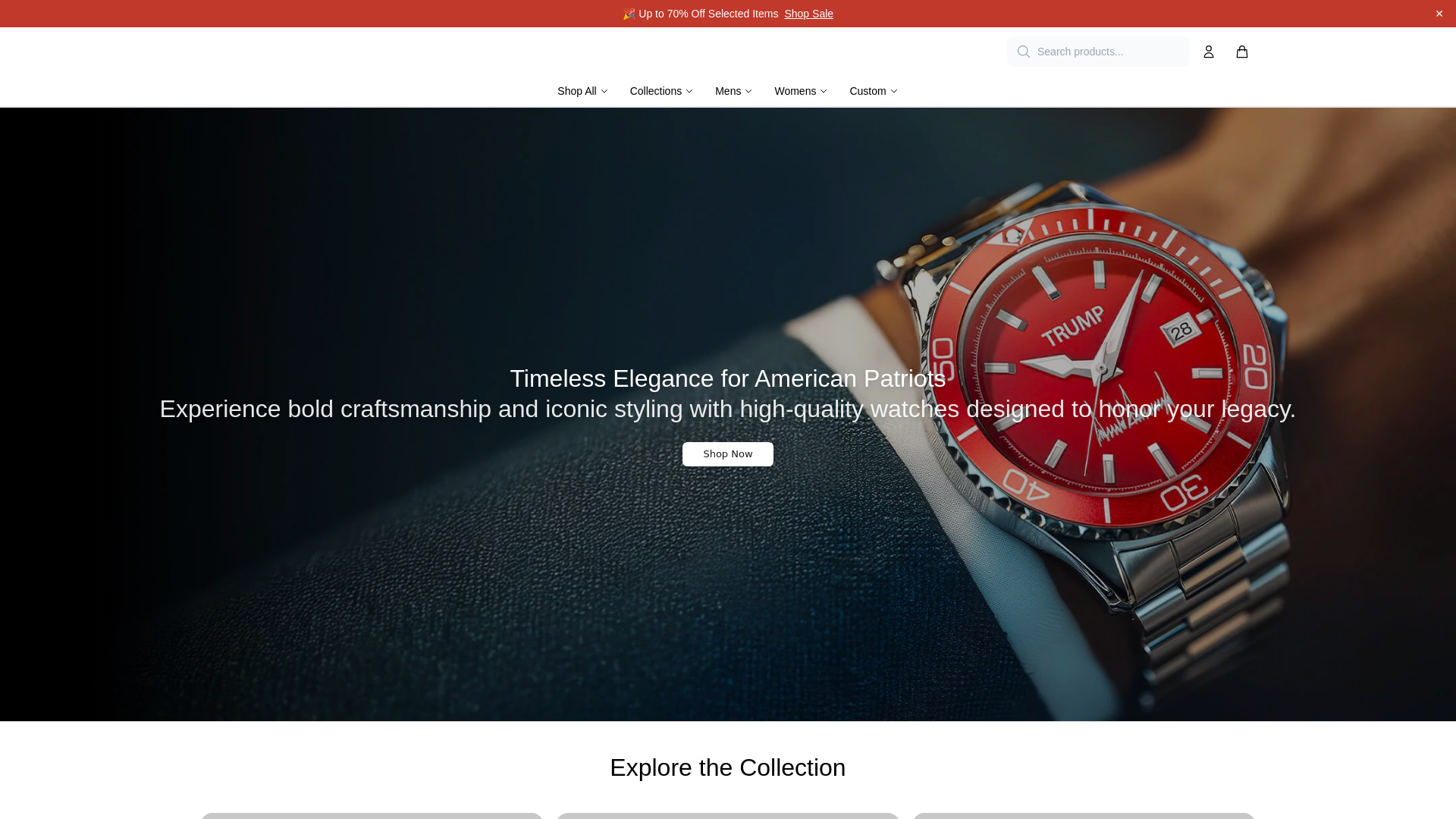 website screenshot of https://buytrumpwatches.shop/