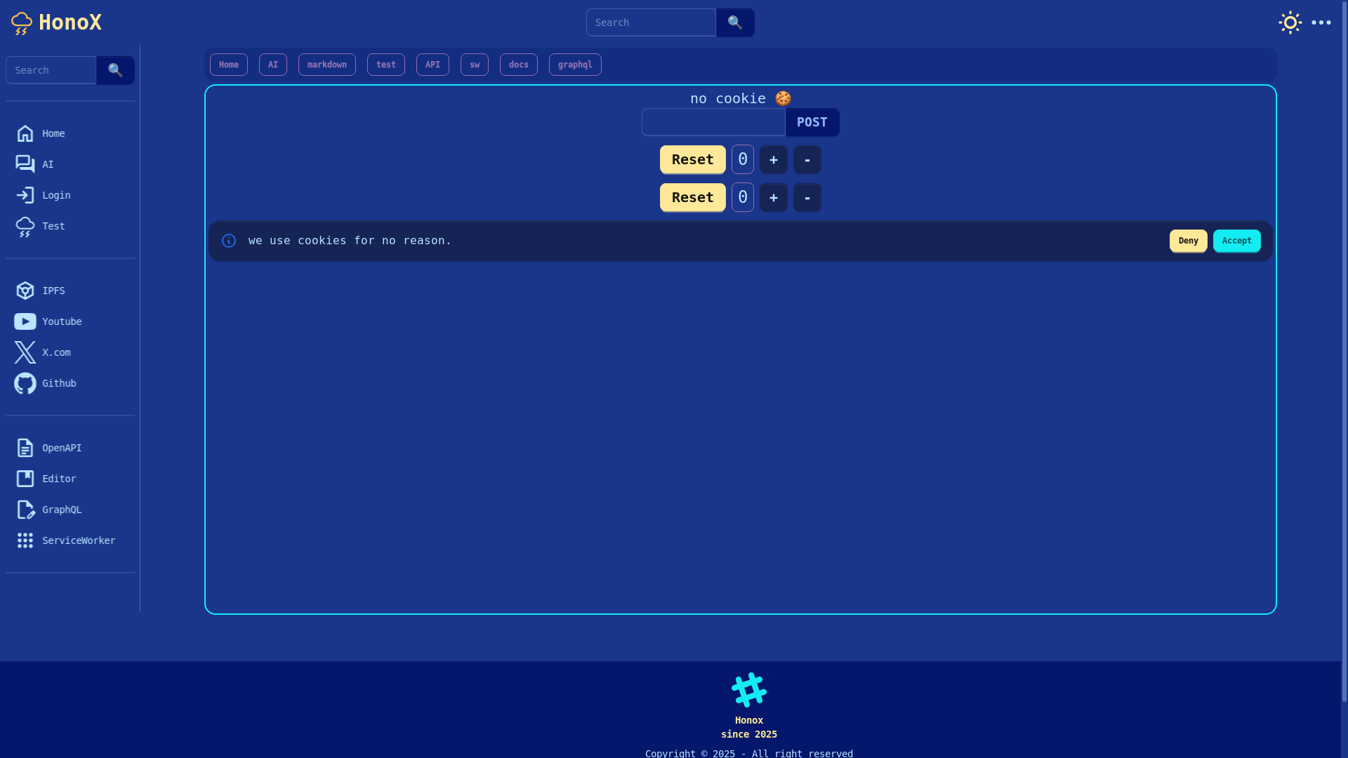 website screenshot of https://honox.pages.dev/