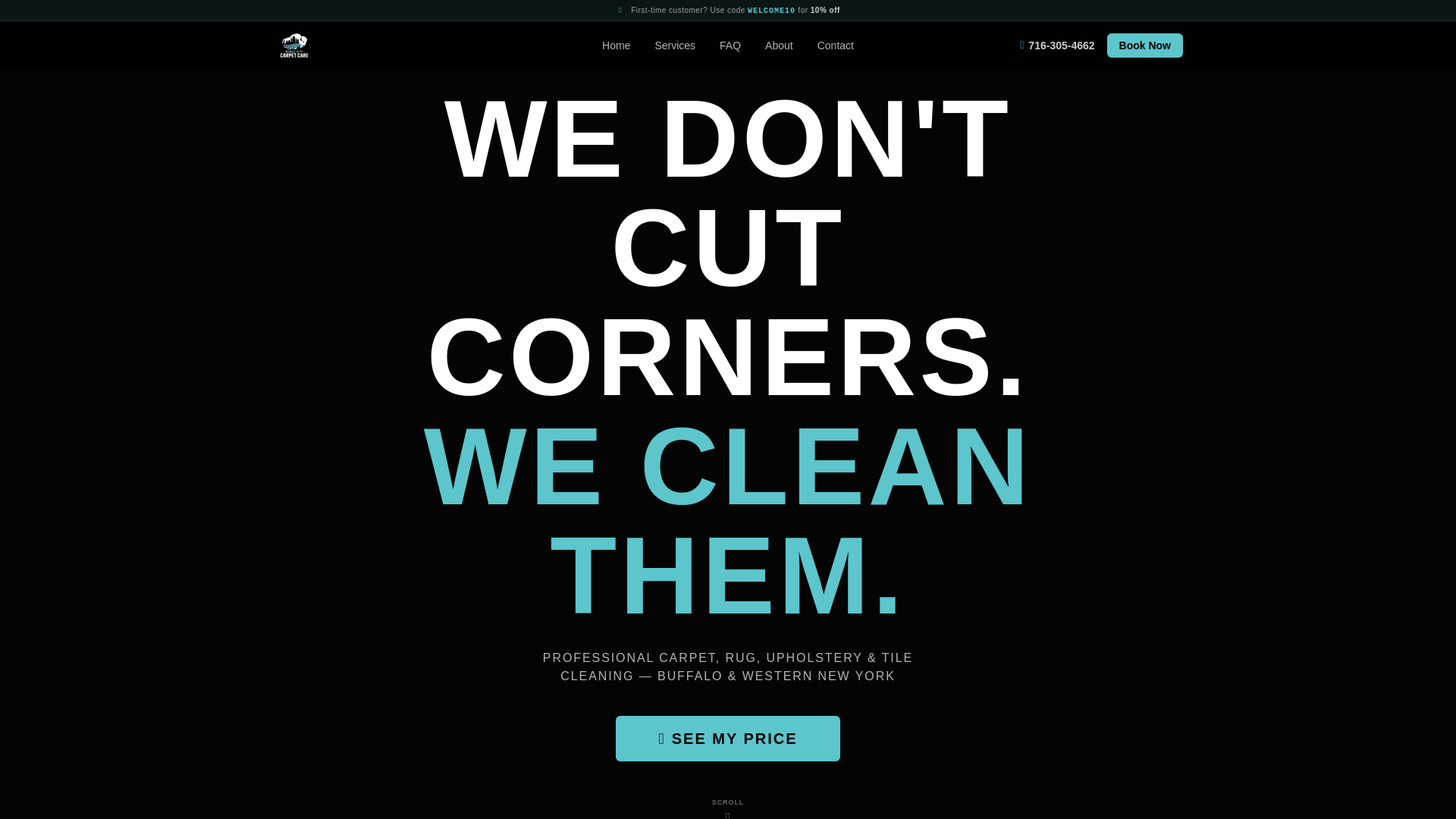 website screenshot of https://nickelcitycarpetcare.com/