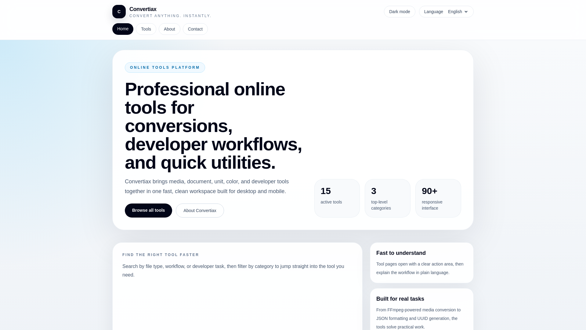 website screenshot of https://convertiax.com/