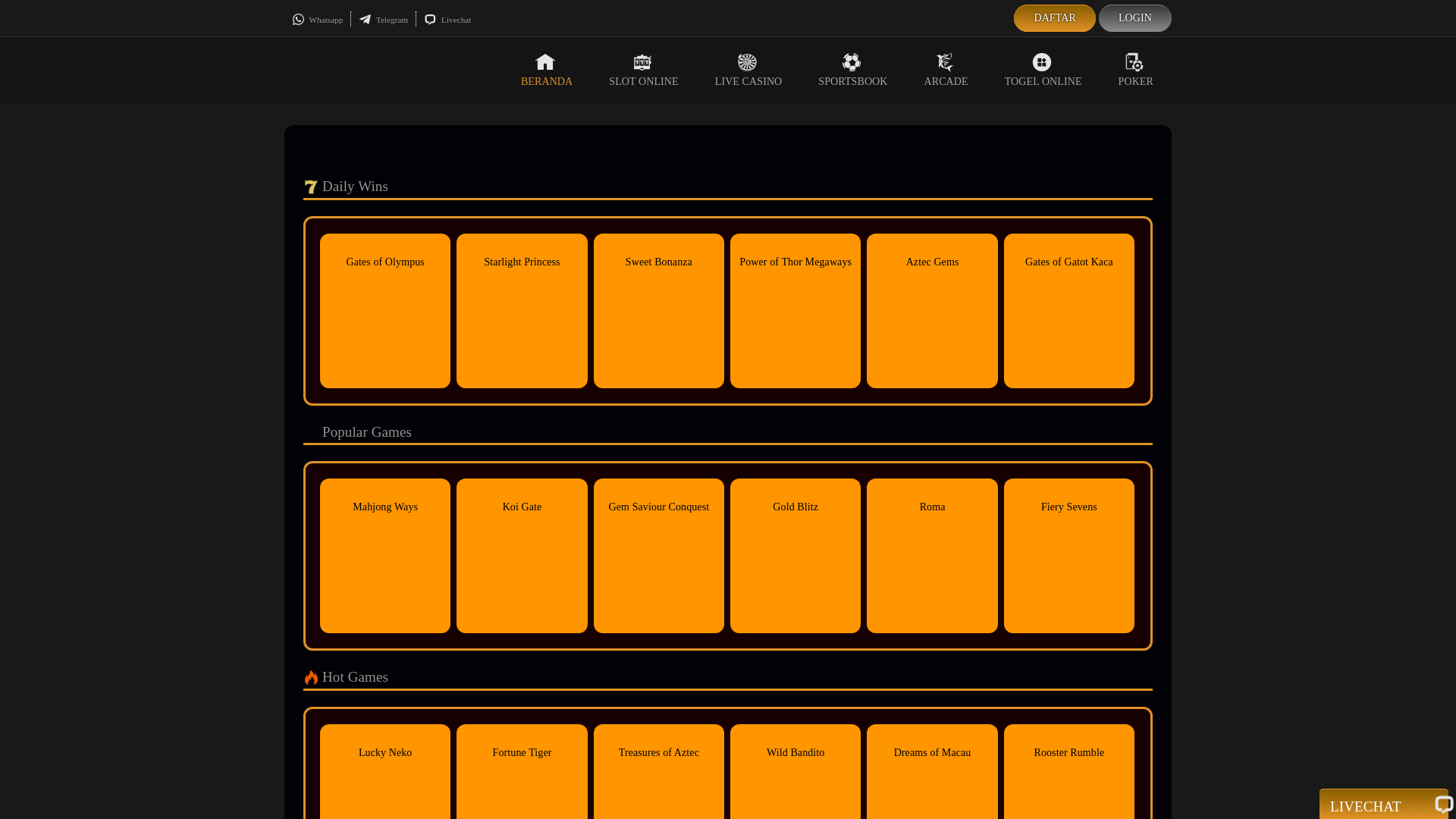 website screenshot of https://gersitoto.sbs
