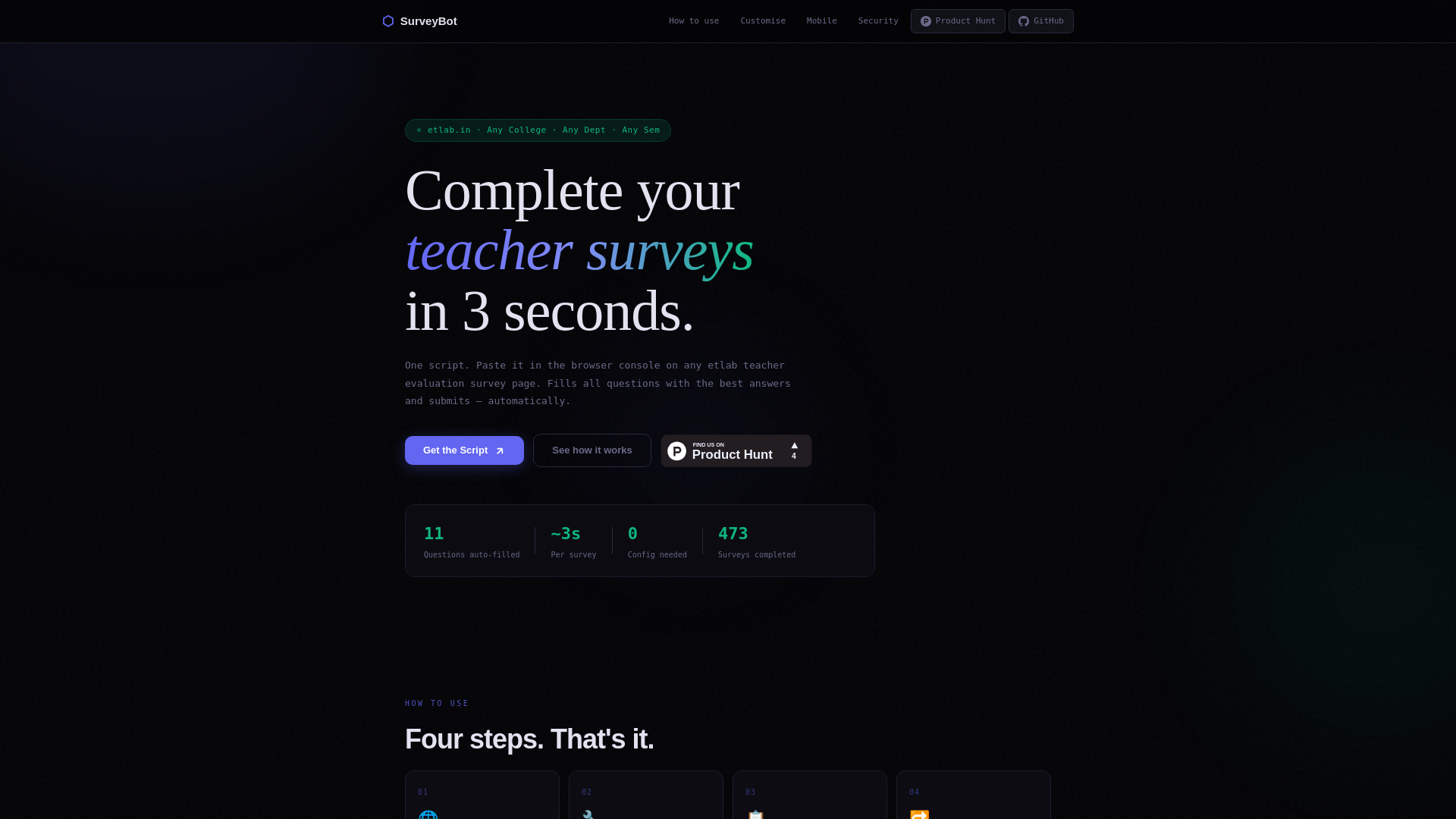 website screenshot of https://etlab-surveybot.pages.dev/