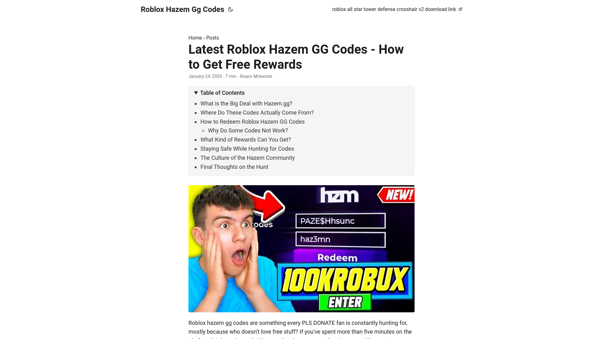 website screenshot of https://robloxhazemggcodes.pages.dev/