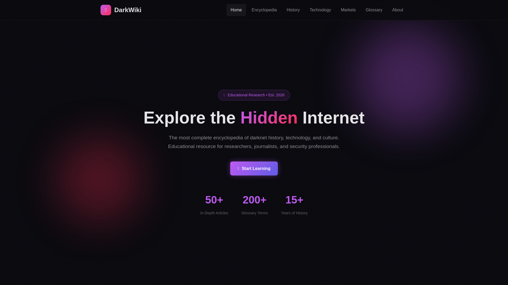website screenshot of https://darkwiki.ink/