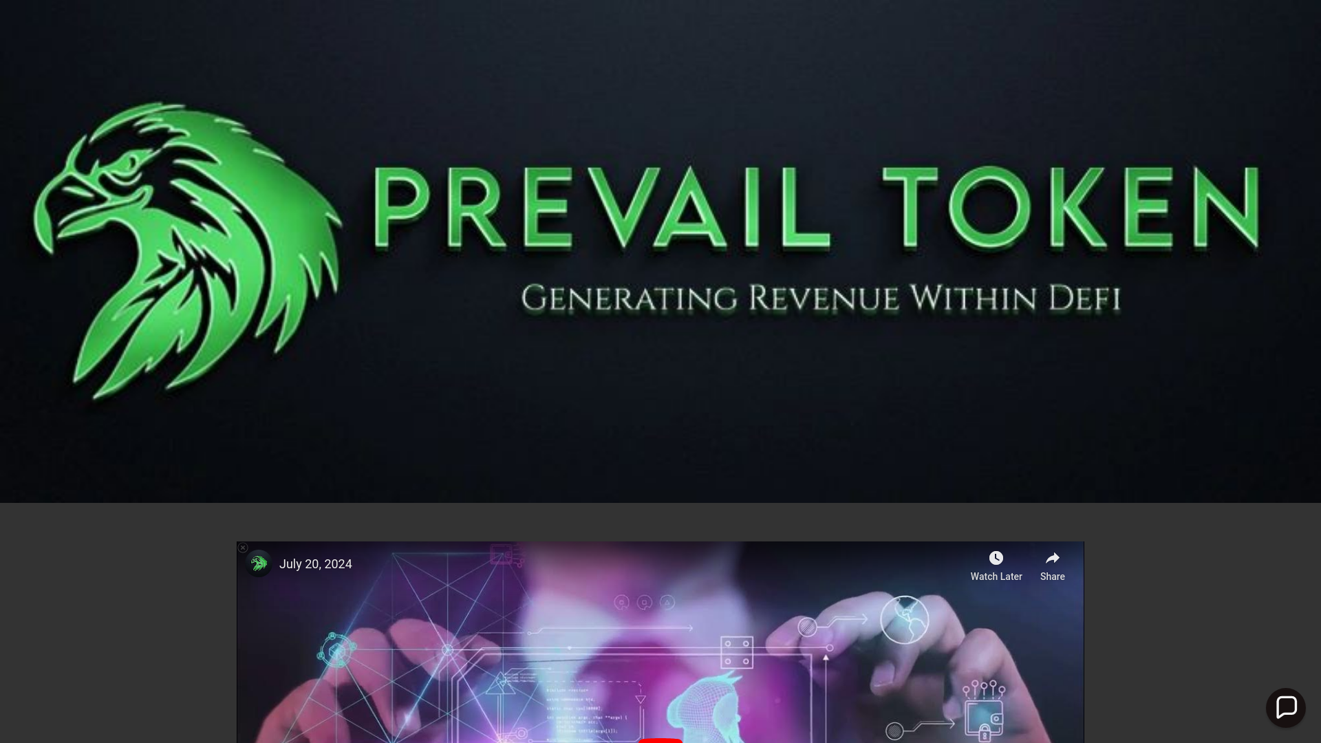 website screenshot of https://prevailtokens.pages.dev