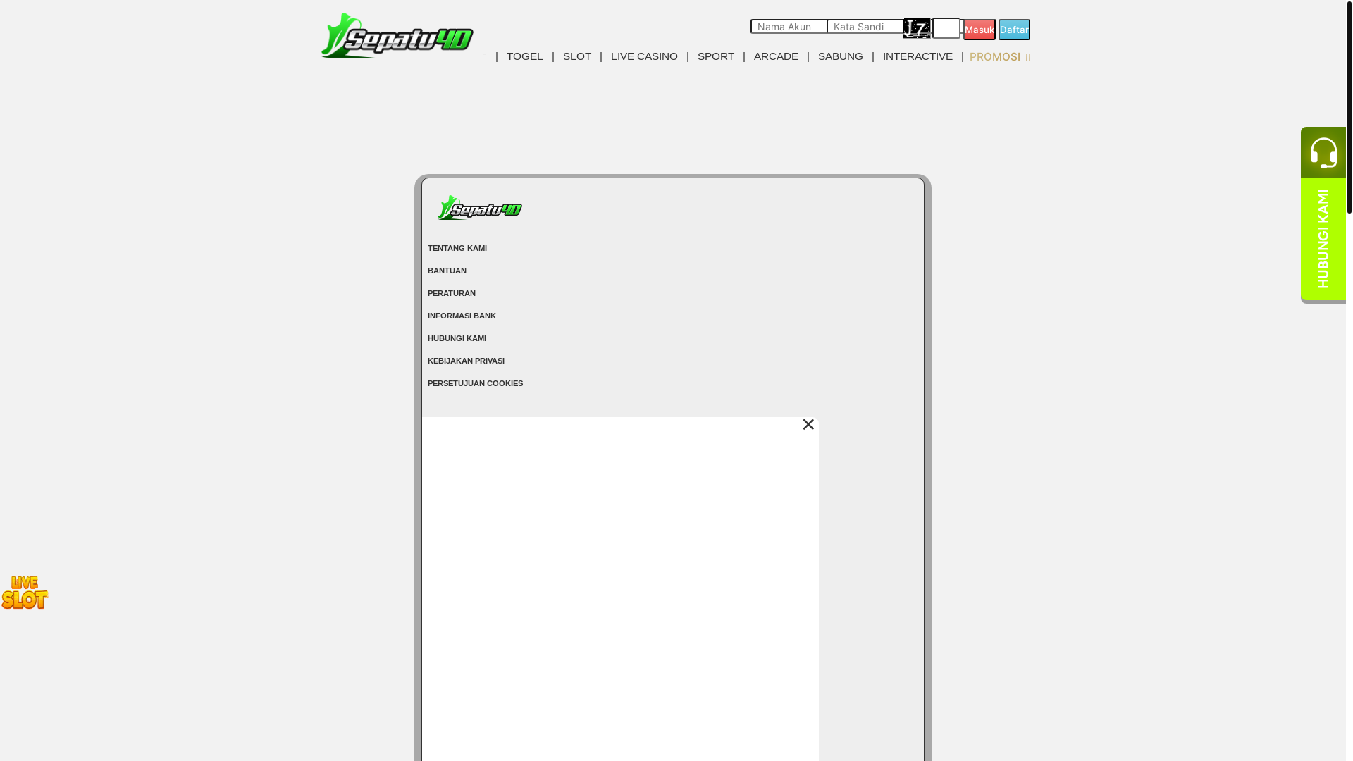 website screenshot of https://harumsepatu.online/