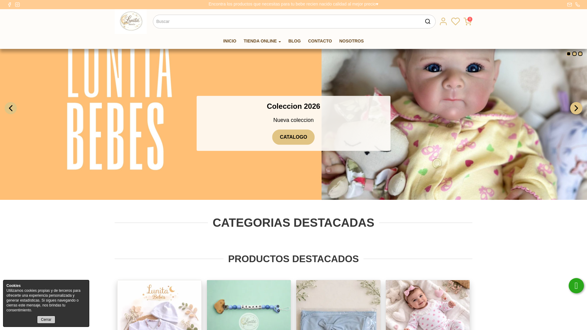 website screenshot of https://lunitabebes.com.ar/