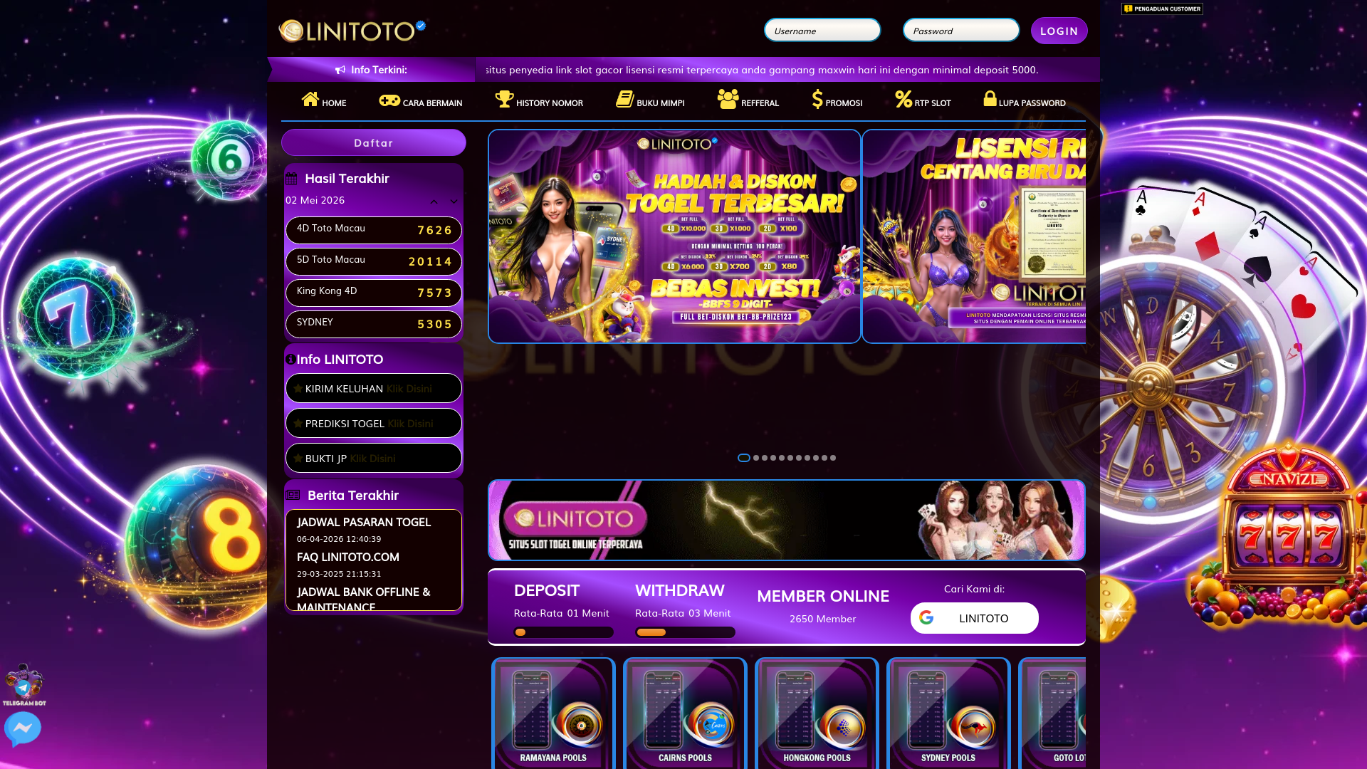 website screenshot of https://linitotoweb.com/