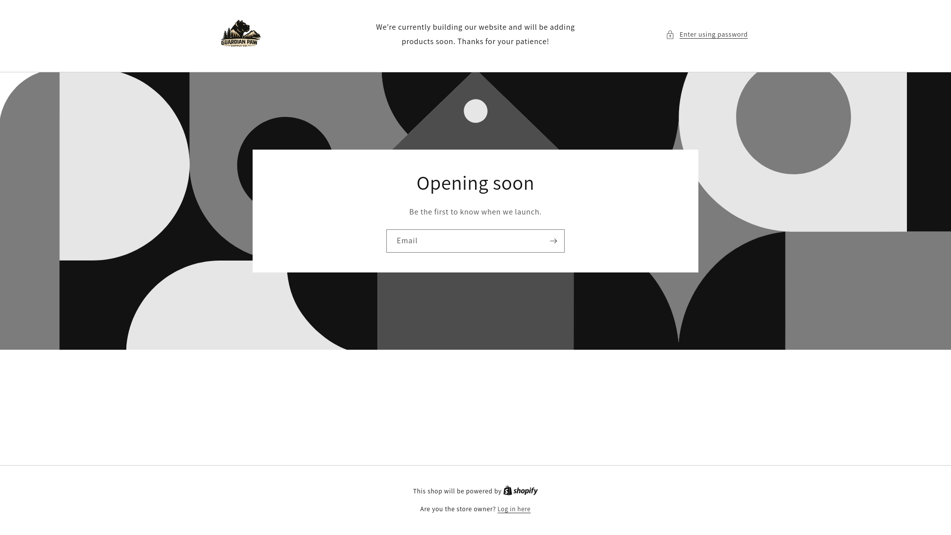 website screenshot of https://guardianpawsupply.com/