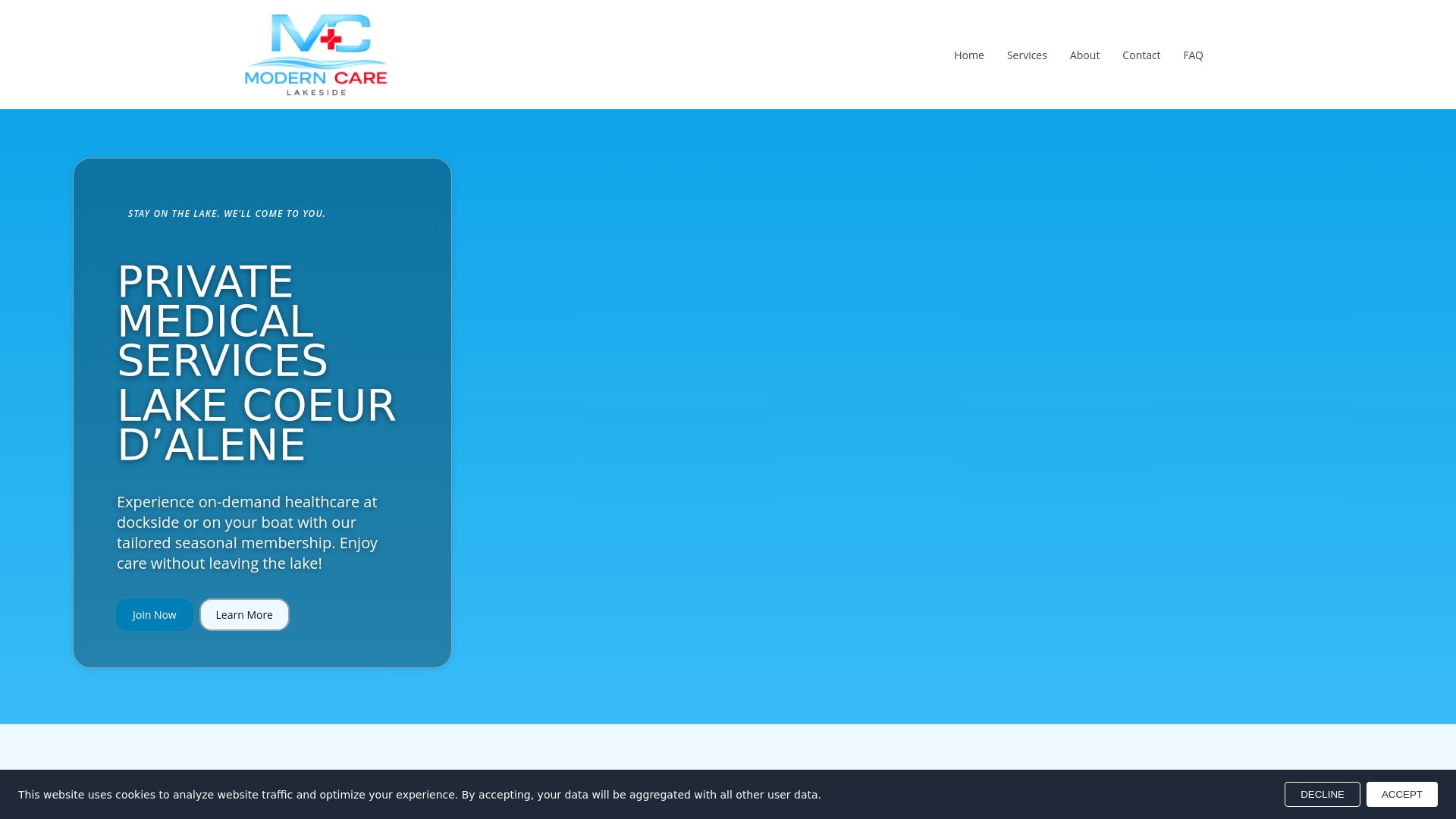 website screenshot of https://moderncarelakeside.com