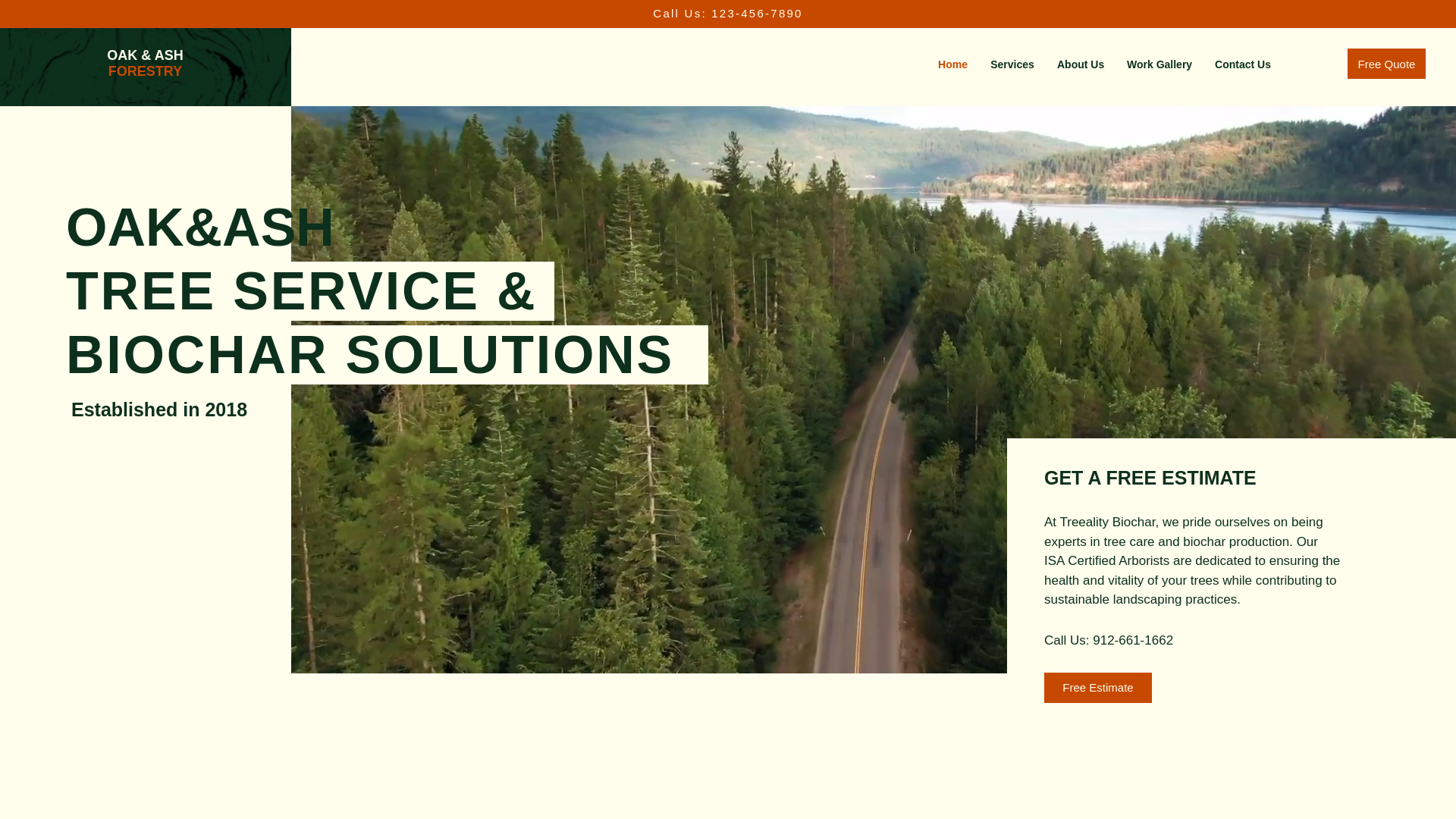 website screenshot of https://treealitybiochar.com/