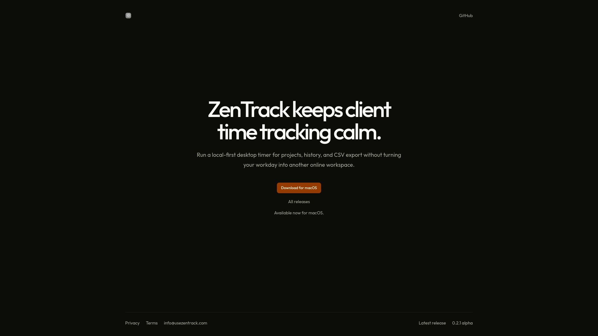 website screenshot of https://zentrack-958.pages.dev/