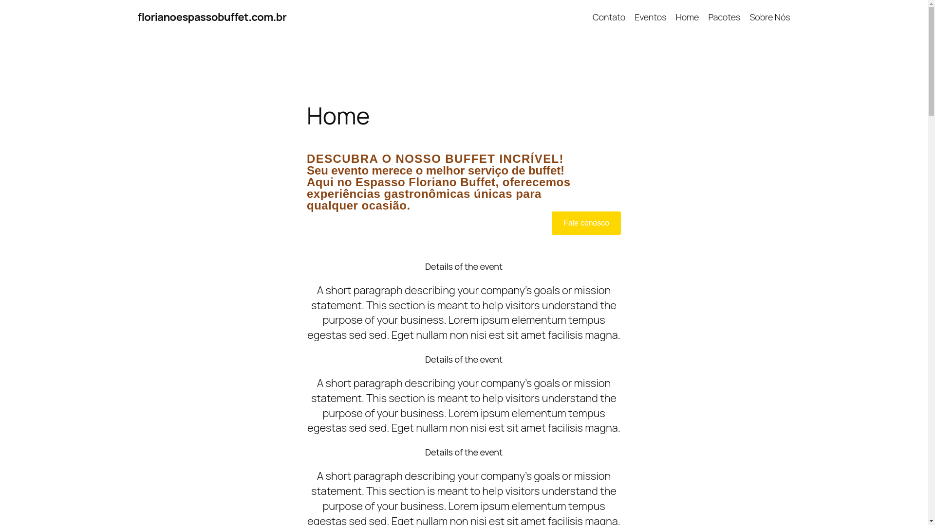 website screenshot of https://florianoespassobuffet.com.br/