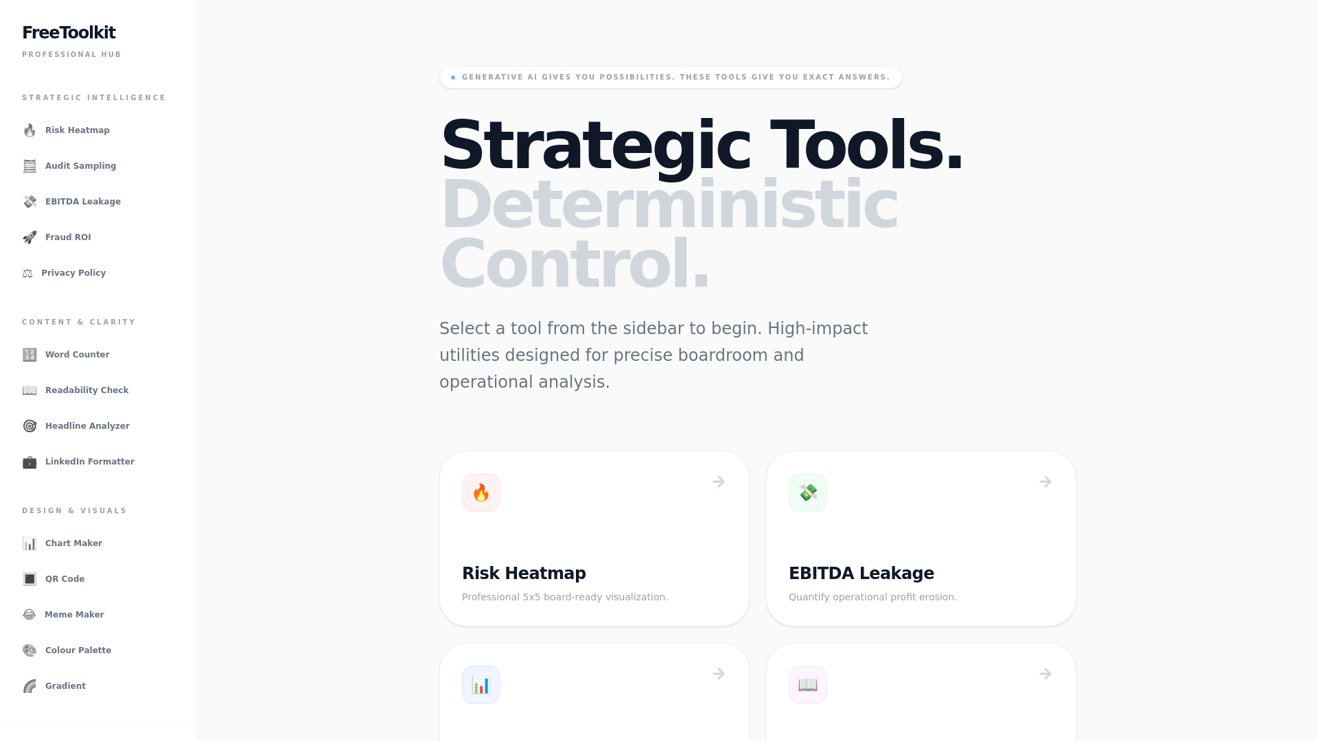website screenshot of https://freetoolkit.xyz/