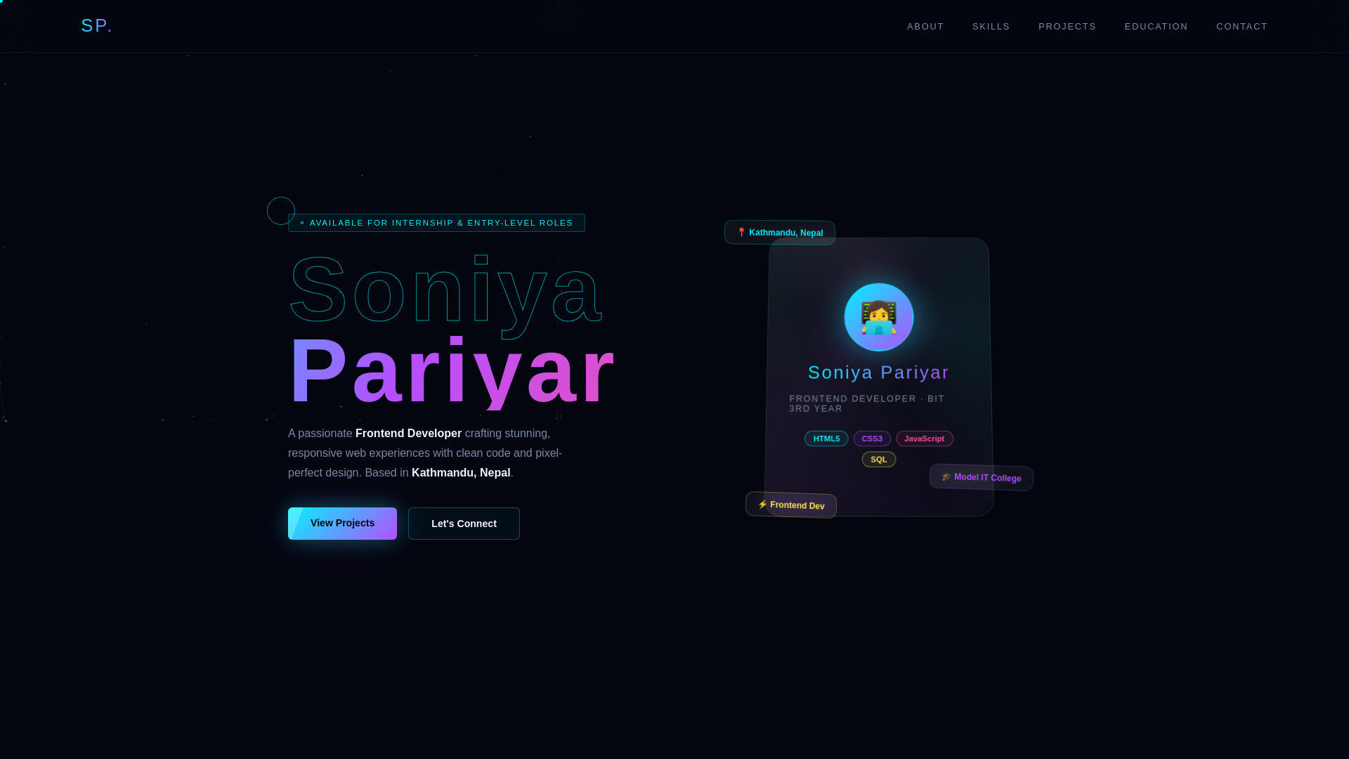 website screenshot of https://soniyapariyar.com.np/