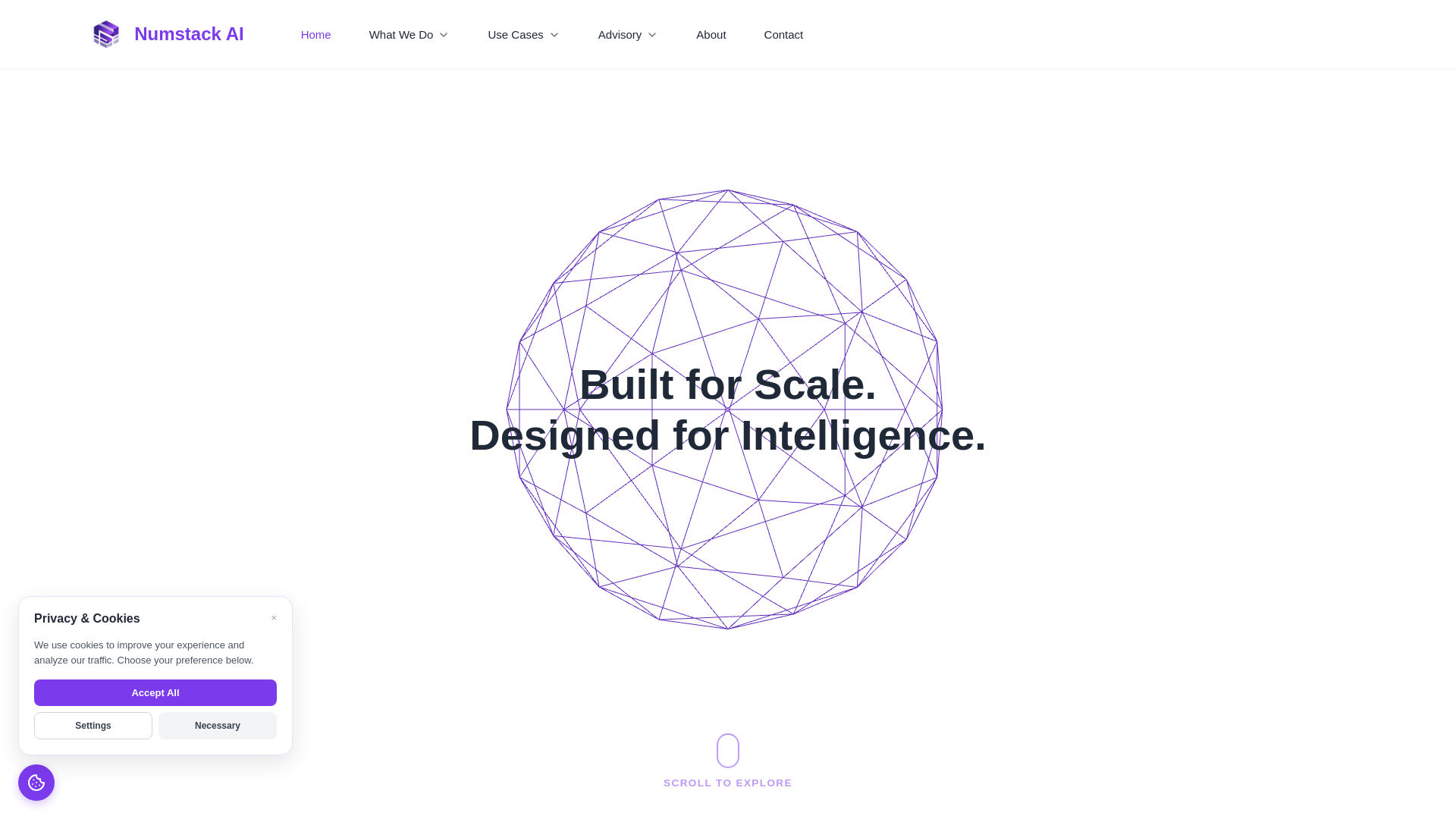 website screenshot of https://numstackai-labs.com