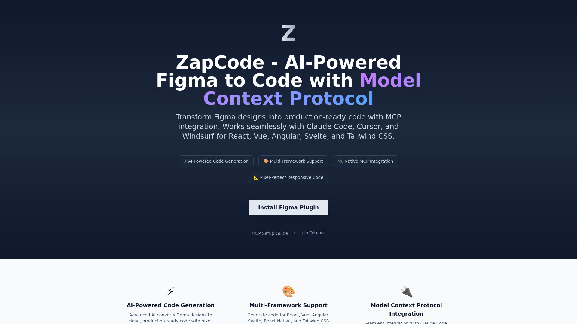 website screenshot of https://zapcode.pages.dev/
