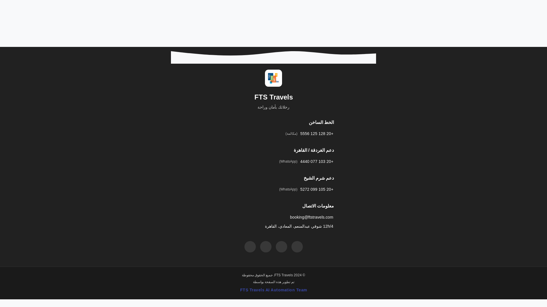 website screenshot of https://ftstravels.net/