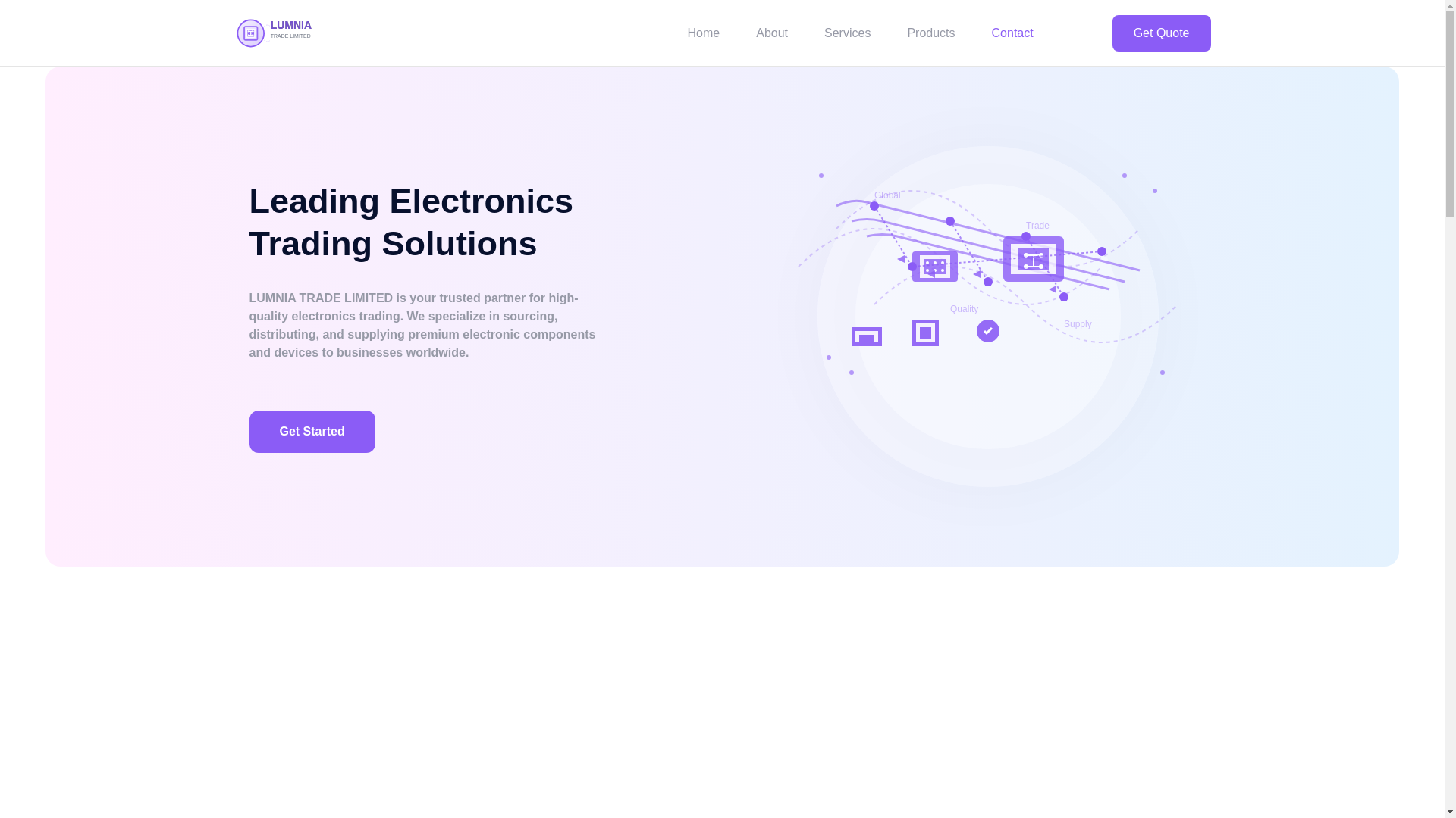 website screenshot of https://lumniatradelimited.org/
