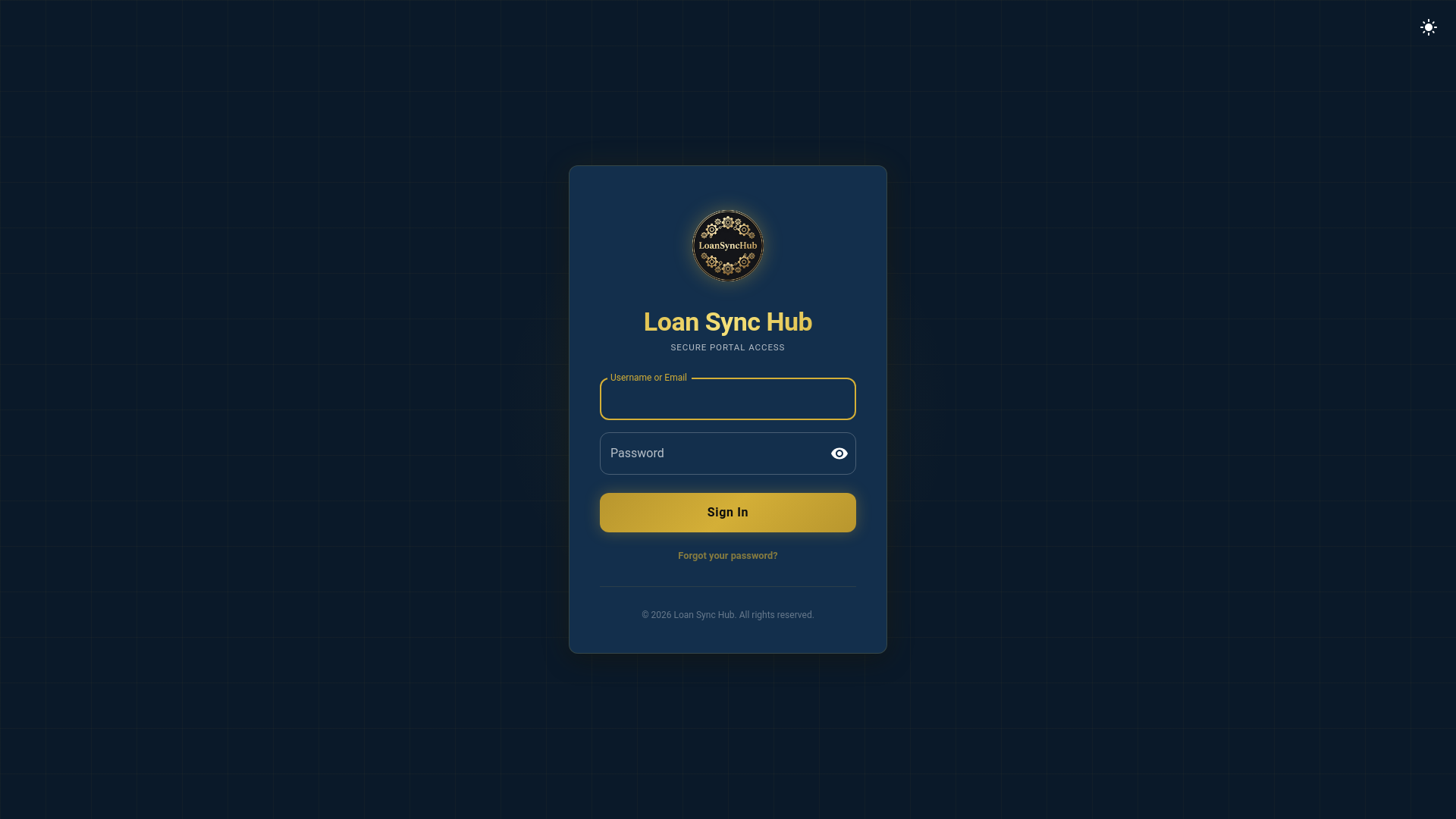 website screenshot of https://loansynchub.com/