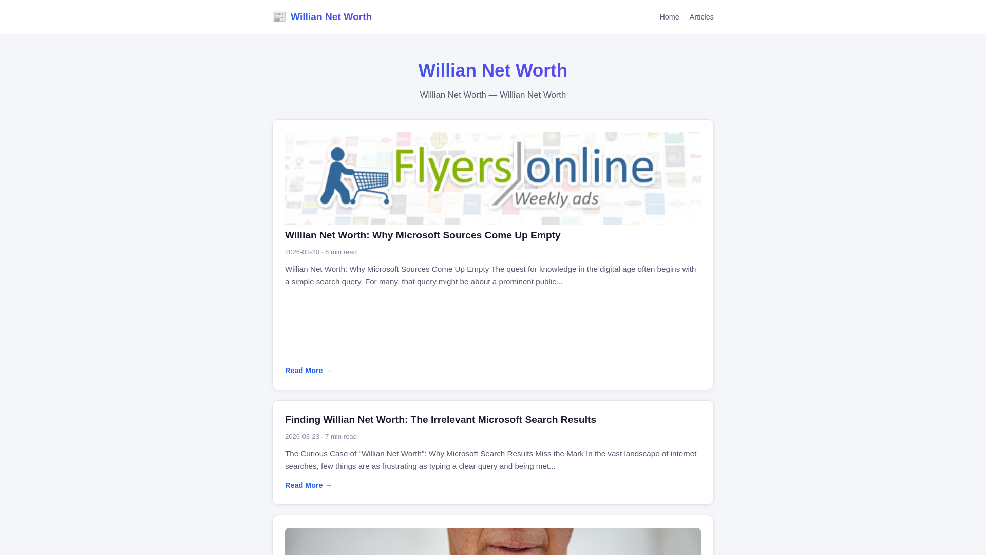 website screenshot of https://willian-net-worth.pages.dev/