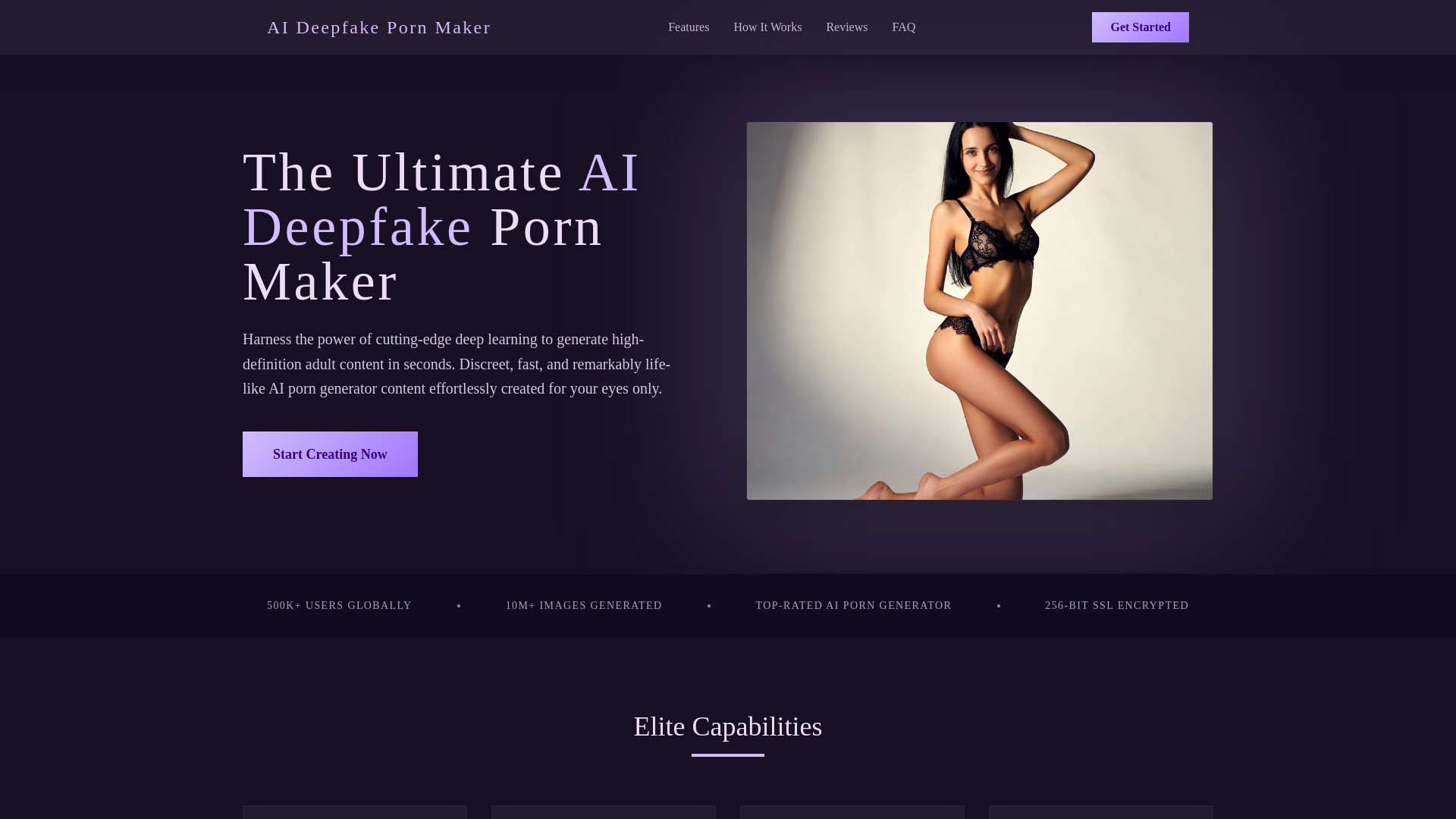 website screenshot of https://aideepfakepornmaker.com/
