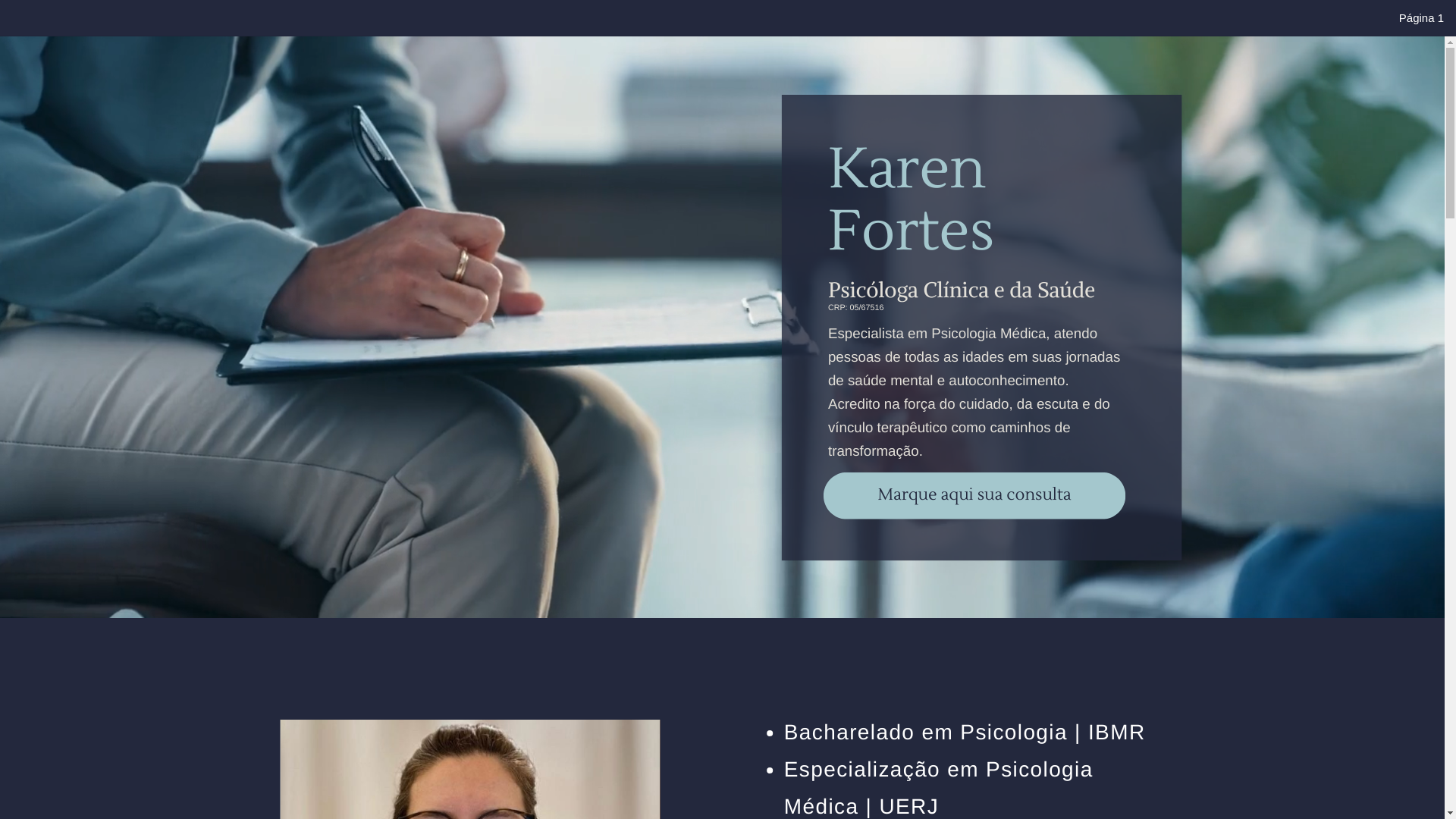 website screenshot of https://karenfortespsicologia.com/