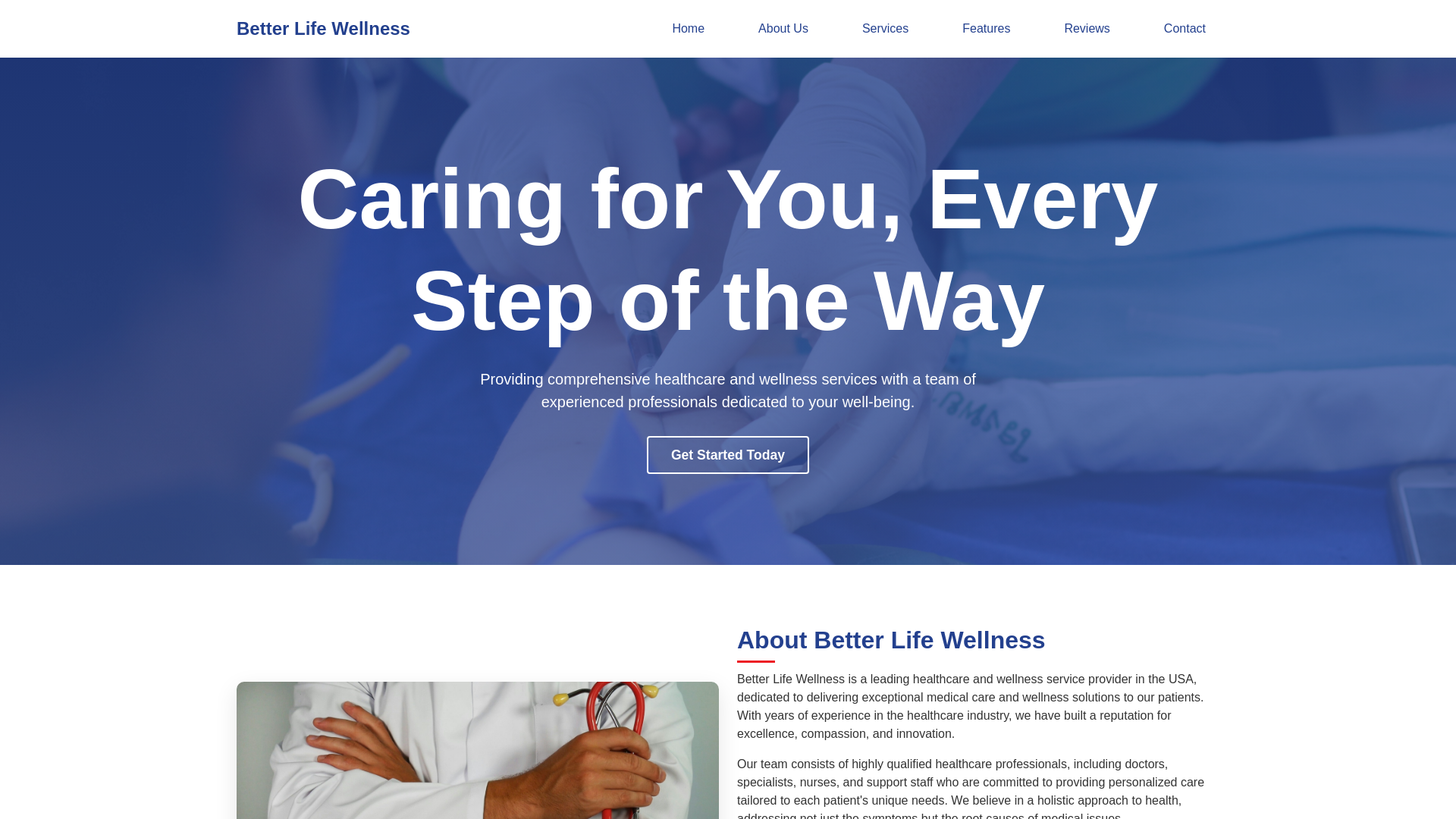website screenshot of https://betterlifewellness.info