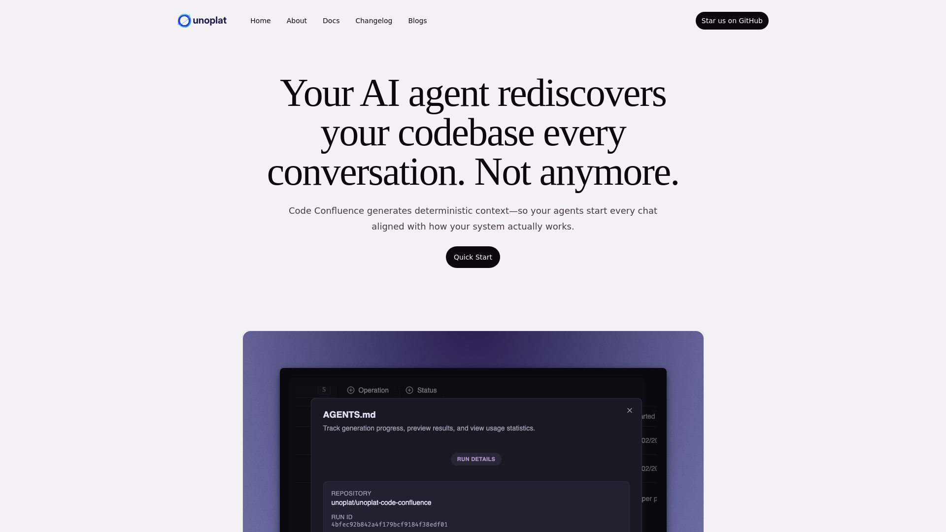 website screenshot of https://unoplat-website.pages.dev/