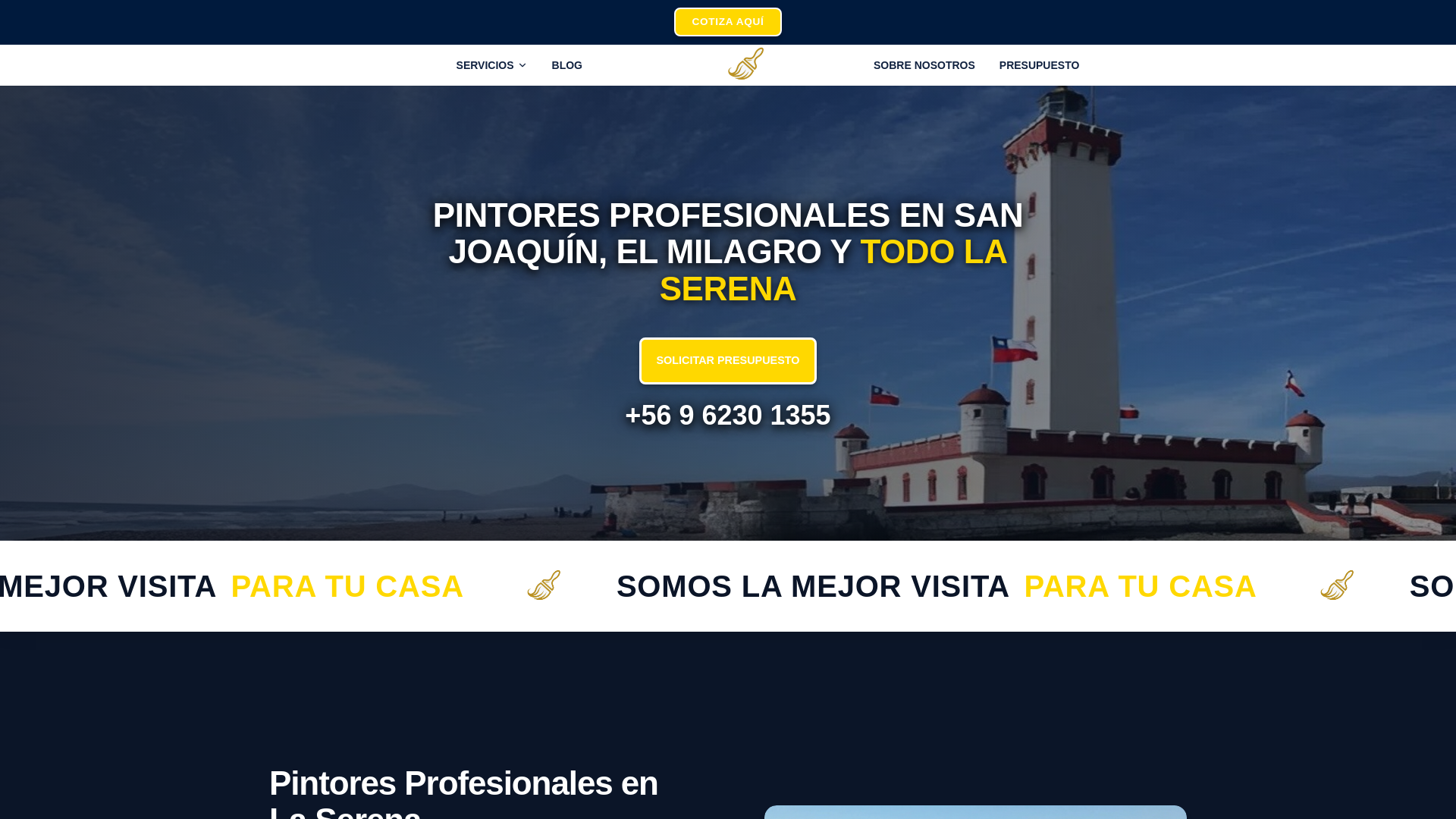 website screenshot of https://pintoreslaserena.cl/