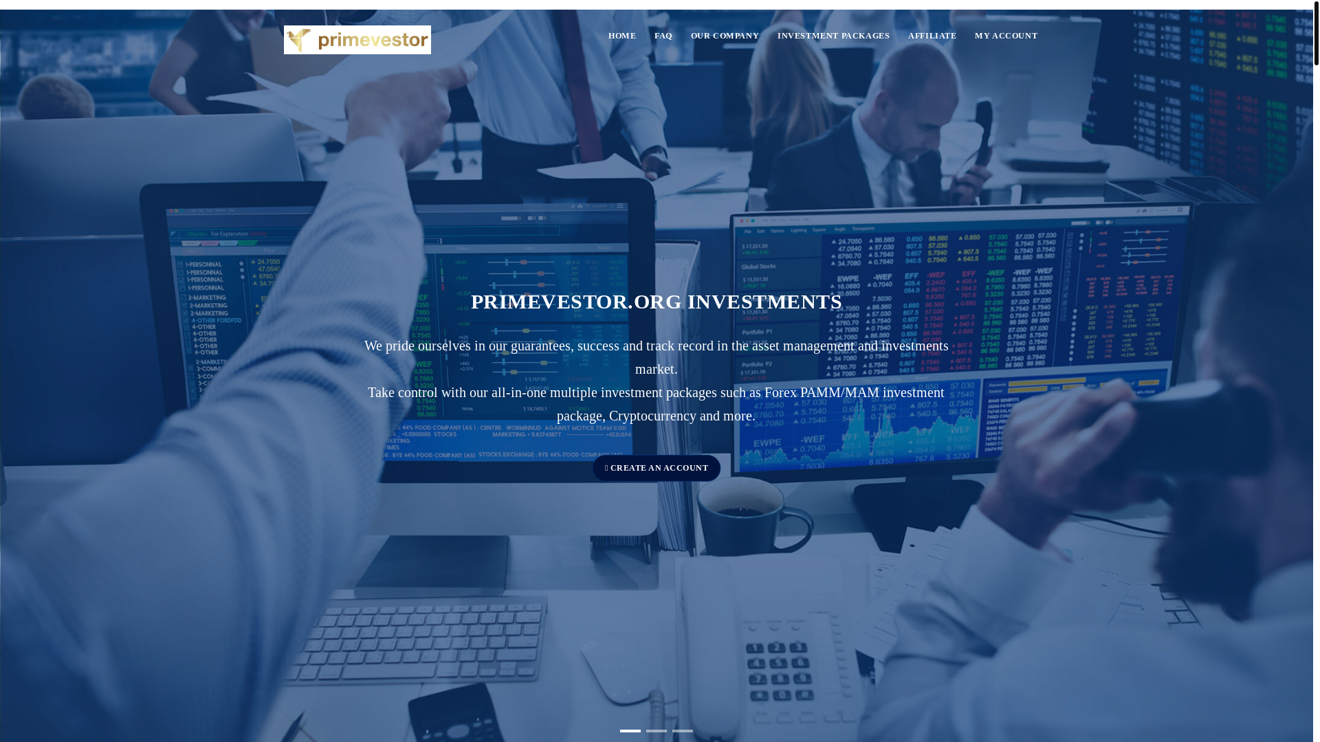 website screenshot of http://www.primevestor.org