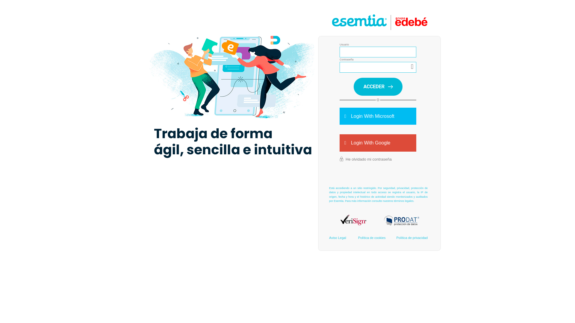 website screenshot of https://edu.esemtia.com/LoginEsemtia.aspx