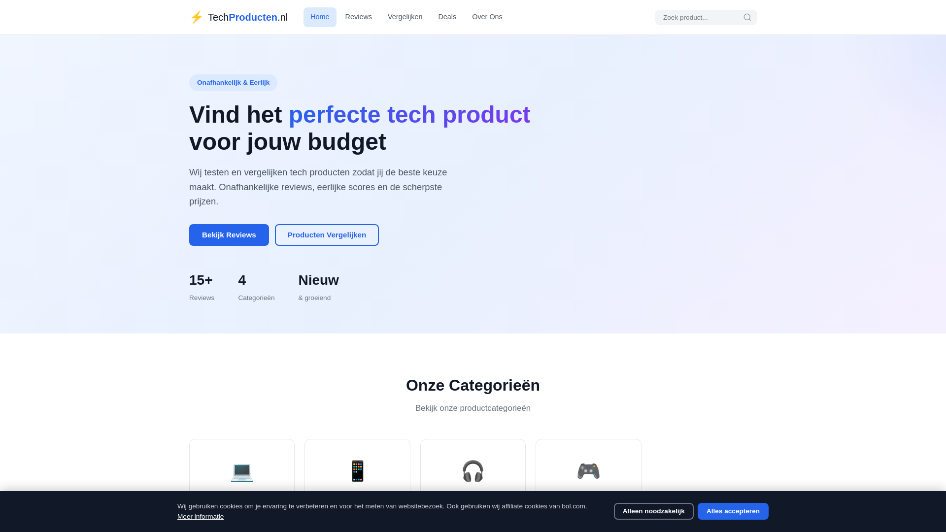 website screenshot of https://techproducten.nl