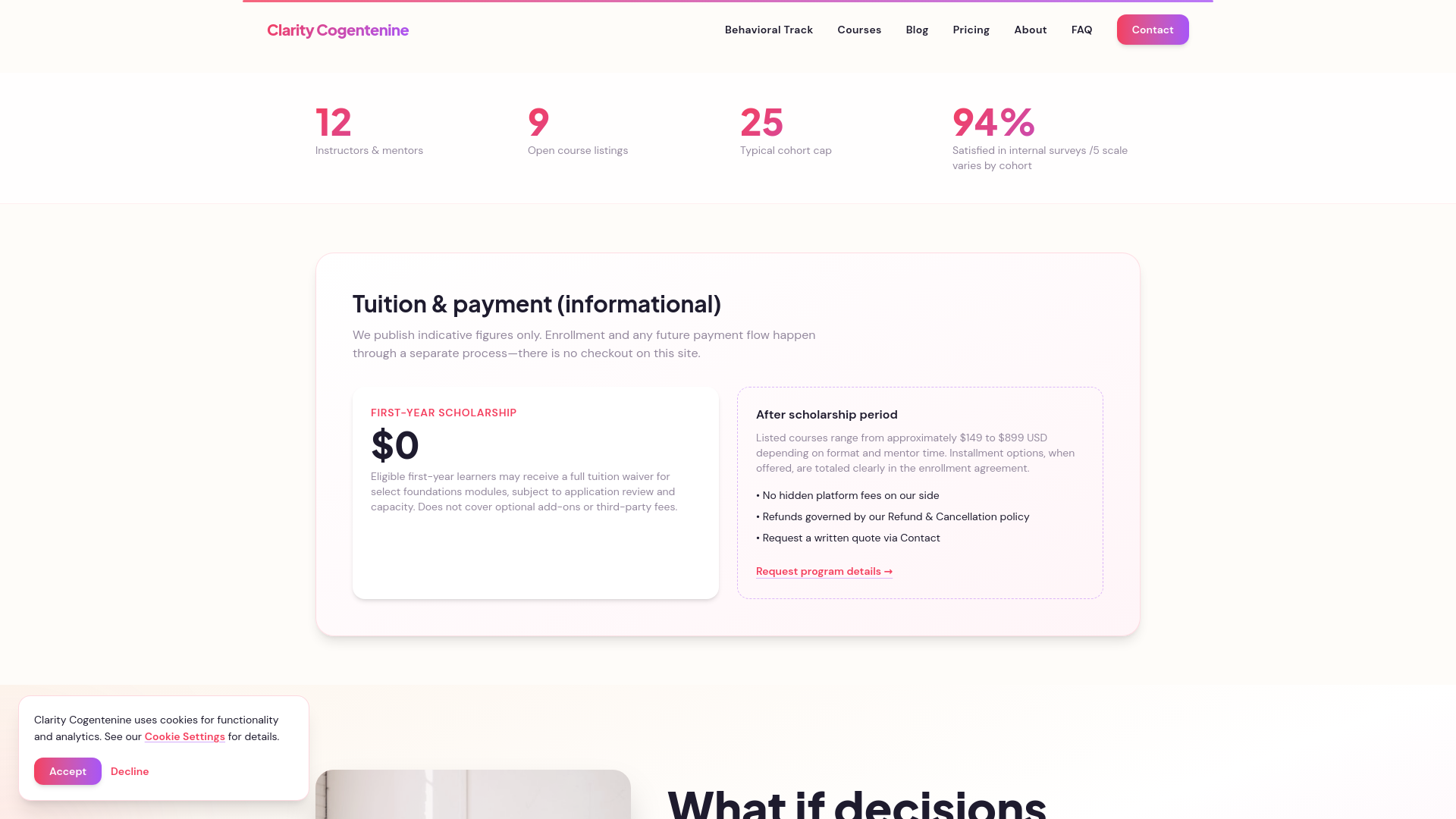 website screenshot of https://clarity-cogentenine.digital/