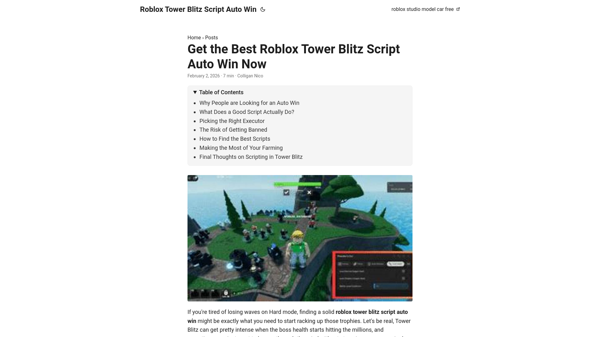 website screenshot of https://roblox-tower-blitz-script-auto-win.pages.dev/