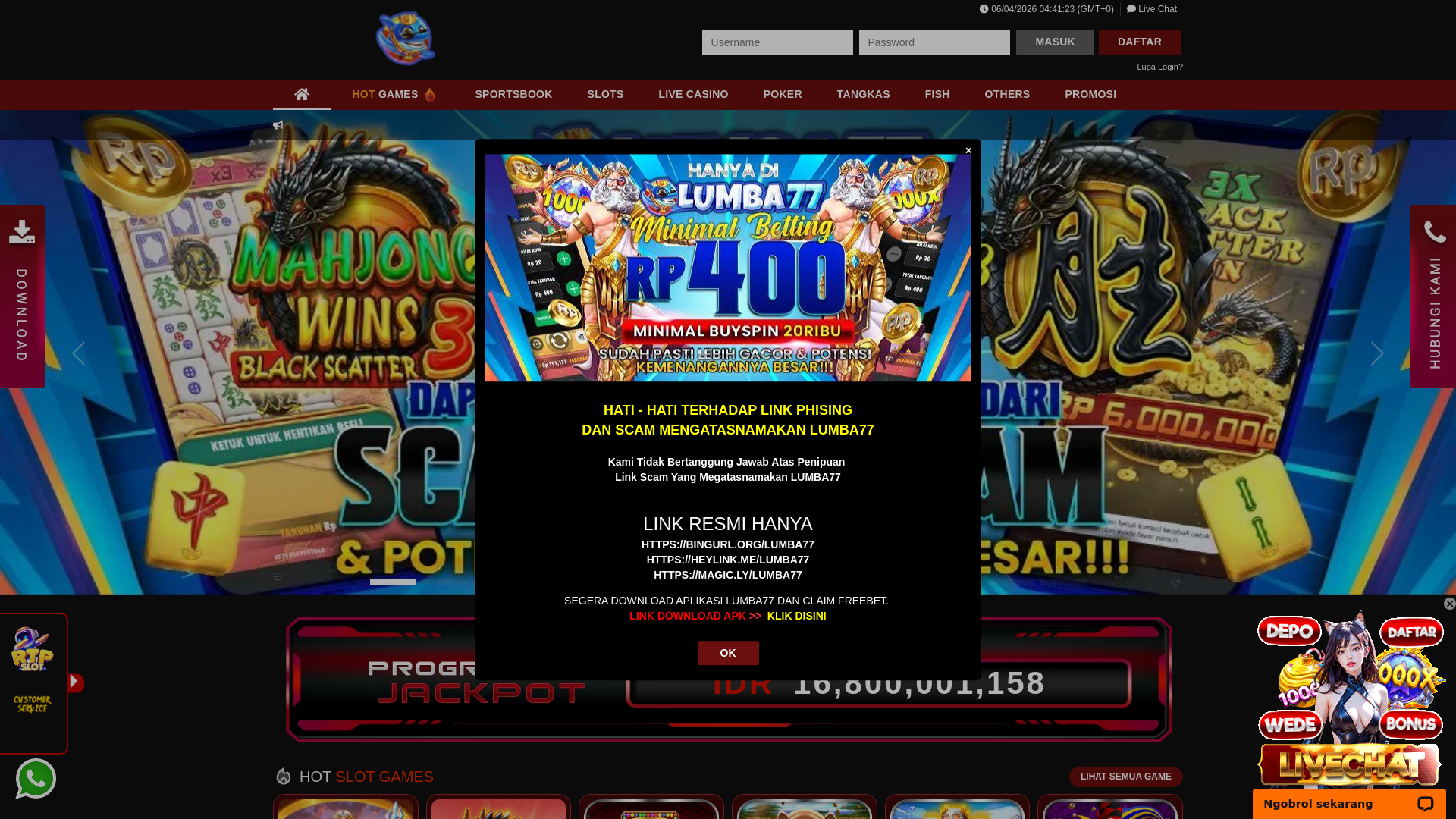 website screenshot of https://lumba-77asli.com/