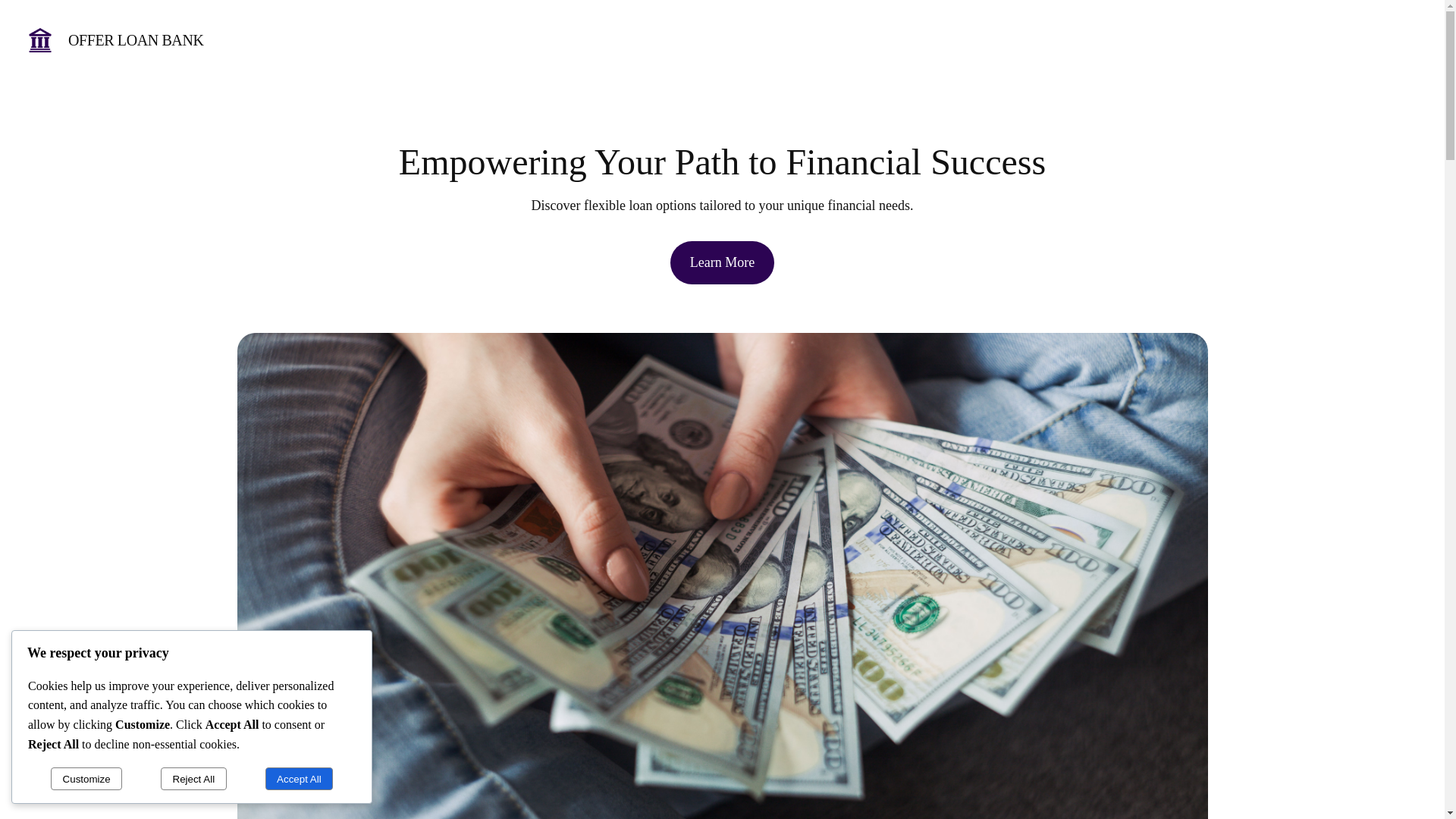 website screenshot of https://offerloanbank.com/