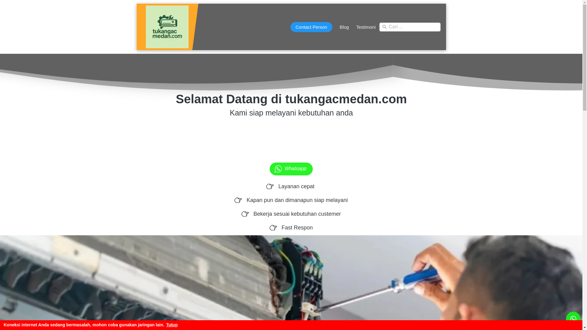 website screenshot of https://tukangacmedan.my.id/