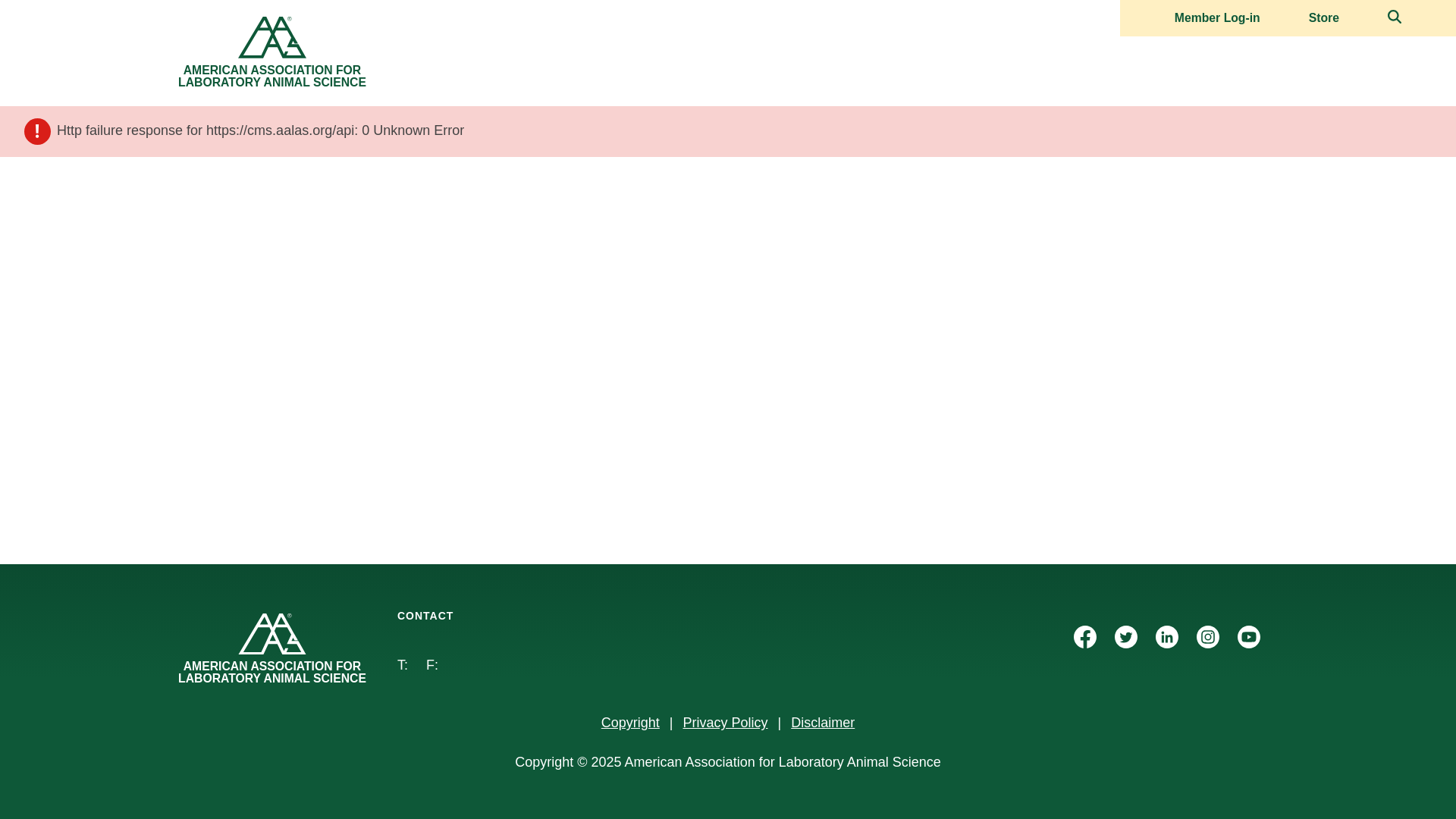 website screenshot of https://www.aalas.org/