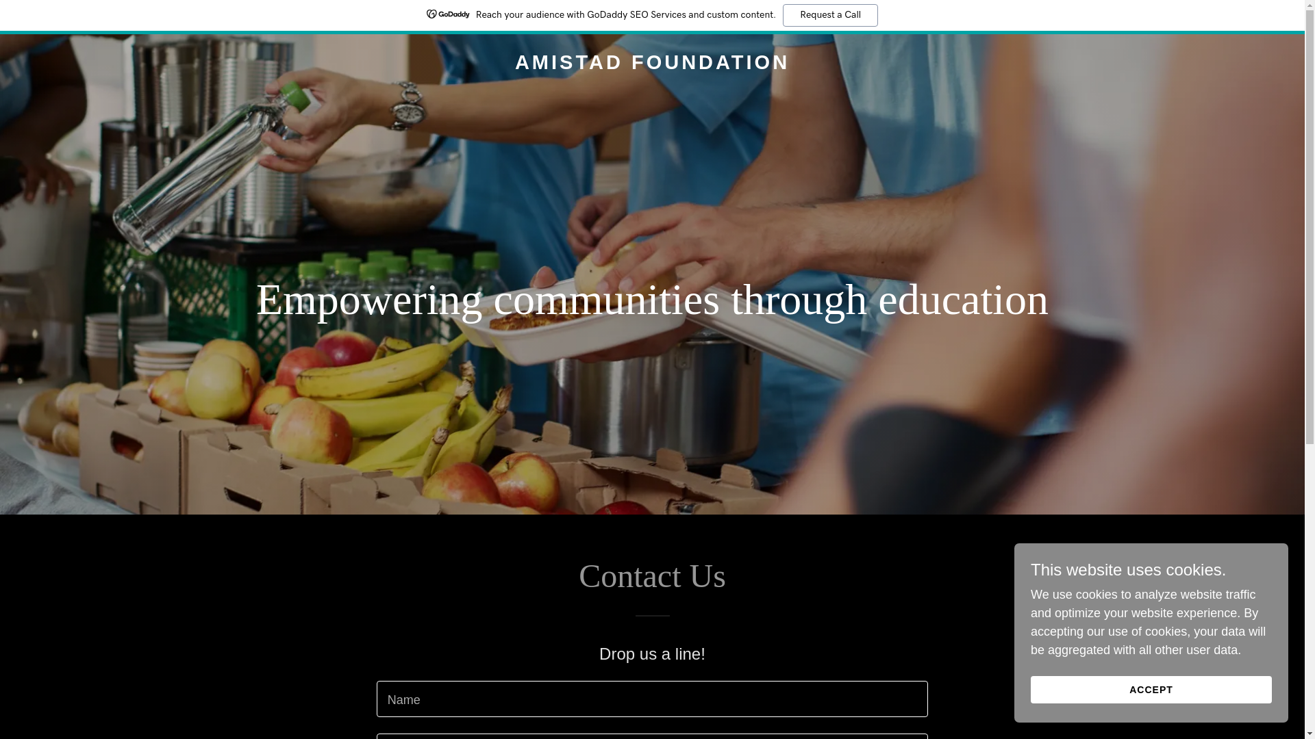 website screenshot of https://theamistadfoundation.org/