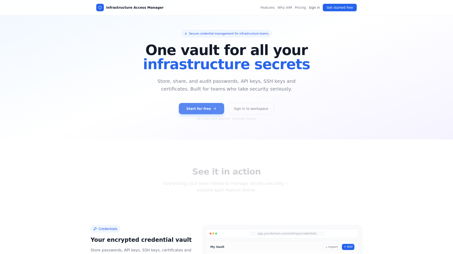 website screenshot of https://iaccessmanager.com