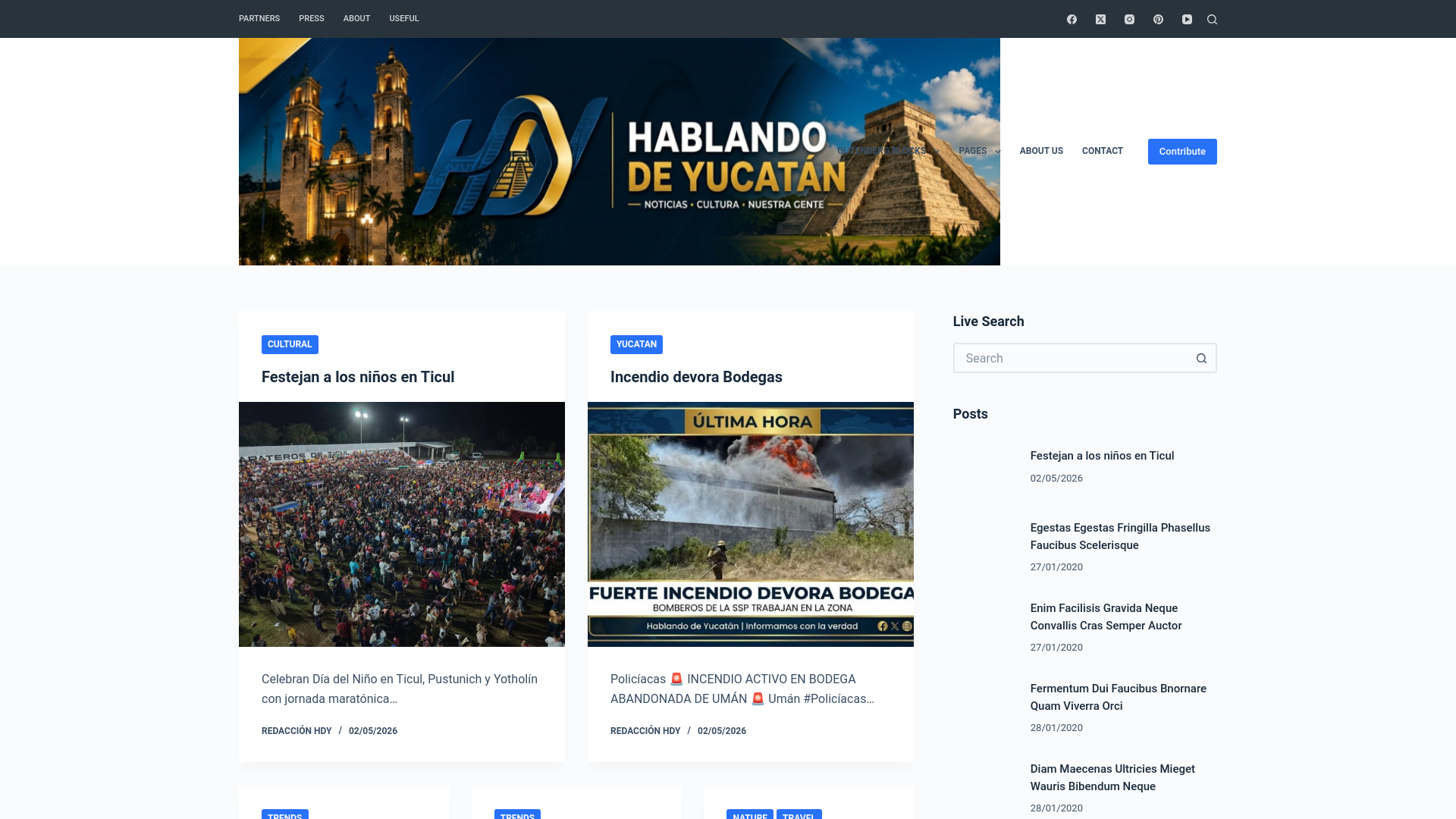 website screenshot of https://hablandodeyucatan.com/