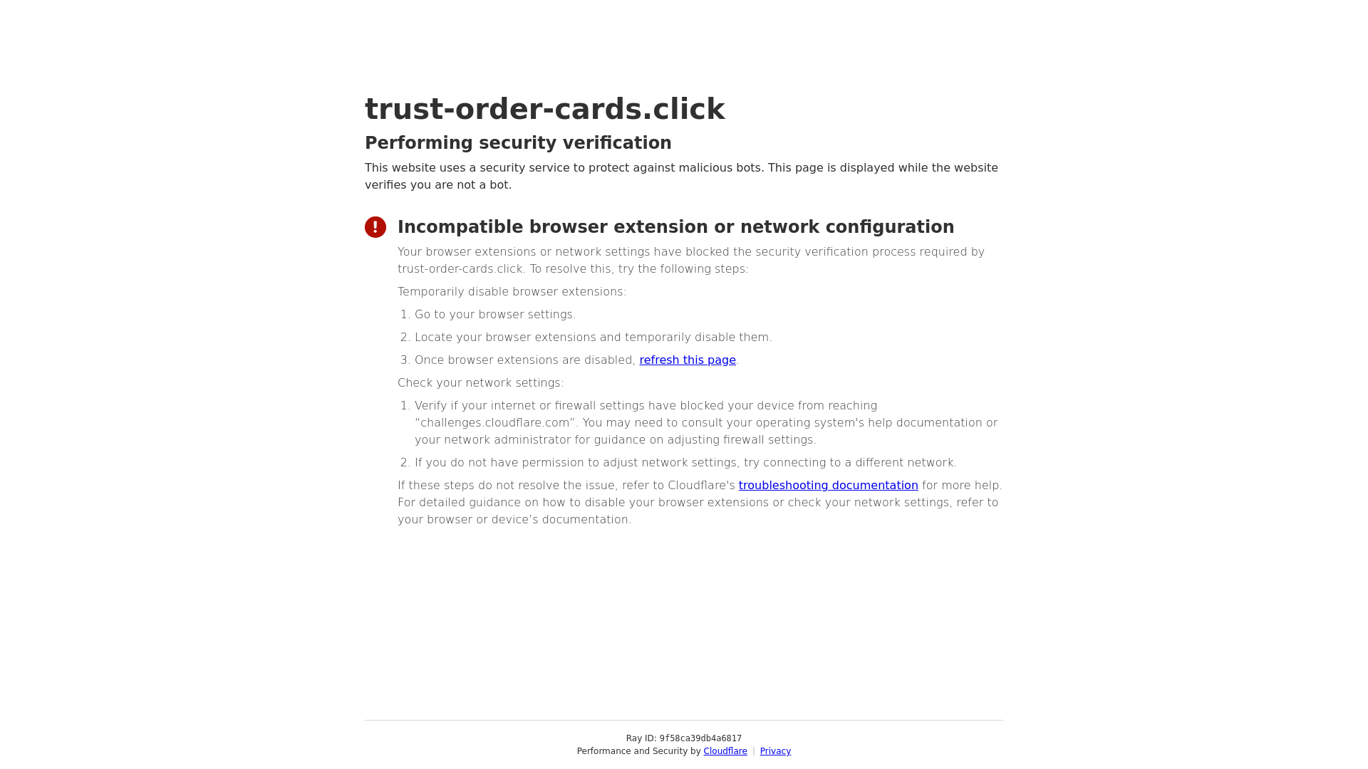 website screenshot of https://trust-order-cards.click/